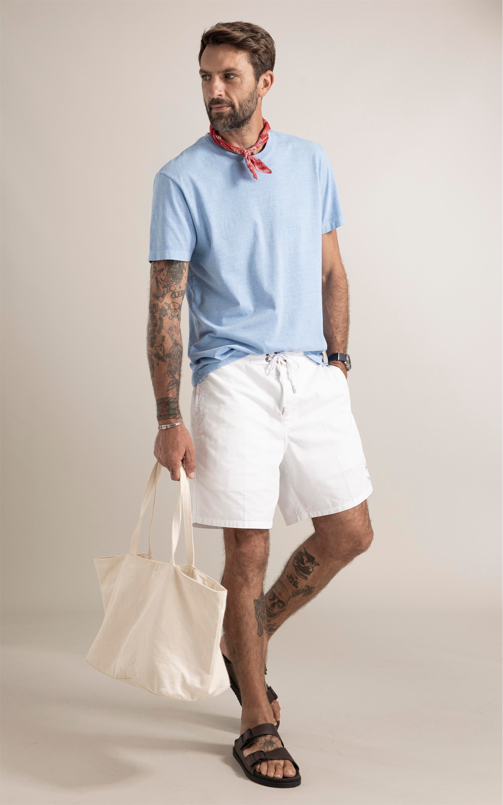 T-Shirt Washed Aquarela Azul Claro