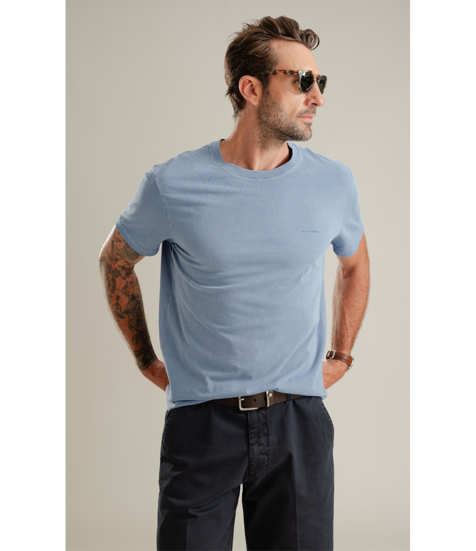 T-Shirt Washed Aquarela Azul Jeans