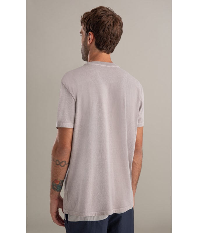 T-Shirt Washed Aquarela Cinza Claro