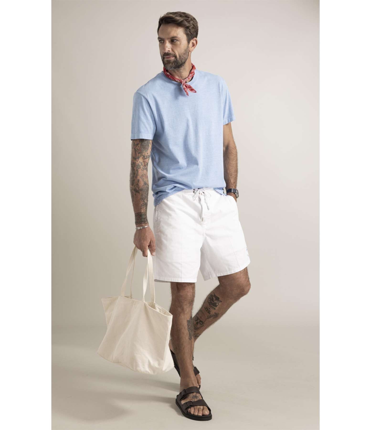 T-Shirt  Washed Aquarela Mono Barco Azul Claro