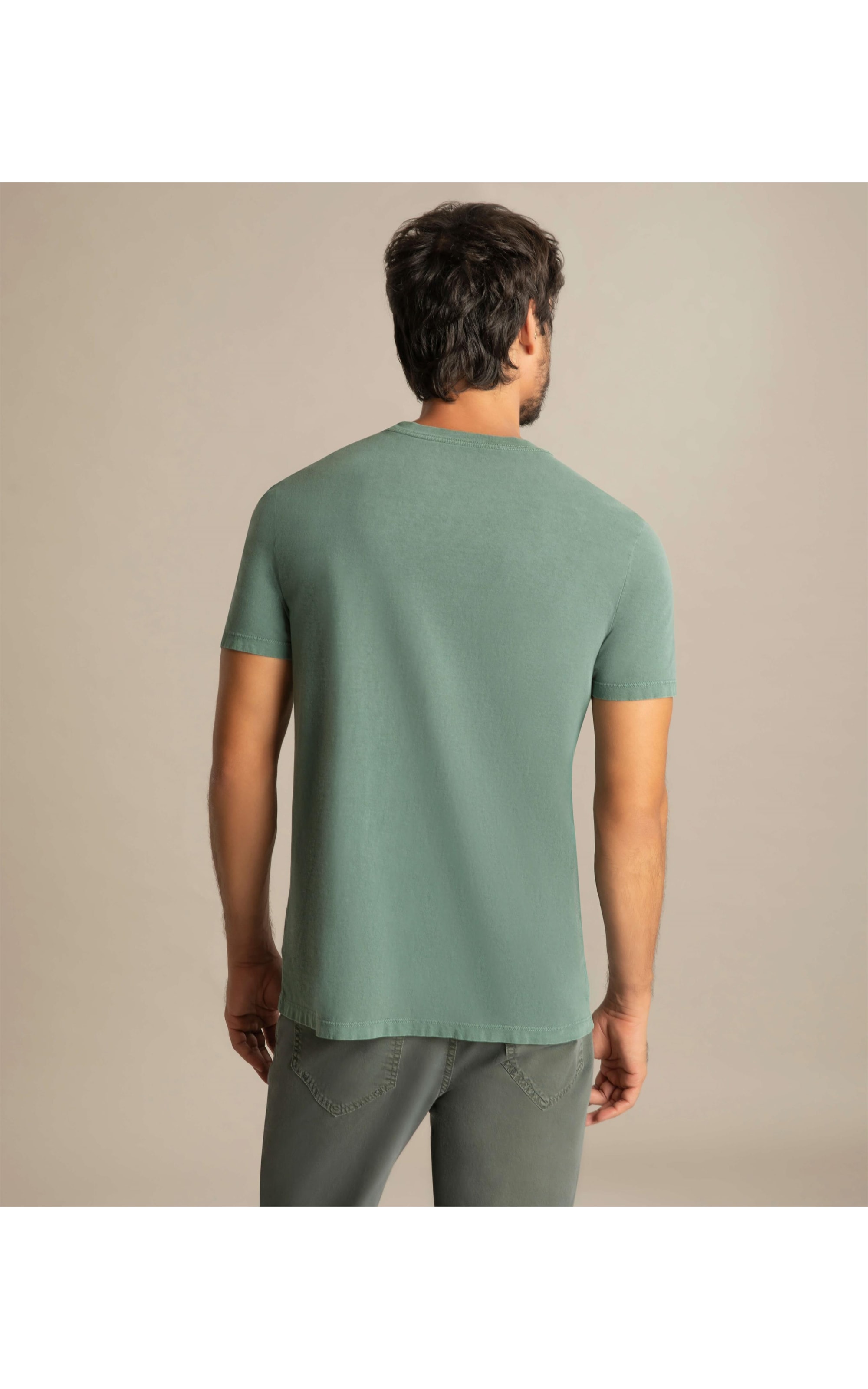 T-Shirt Washed Aquarela Musgo
