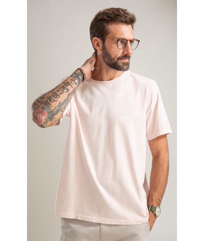 T-Shirt Washed Aquarela Rosa i