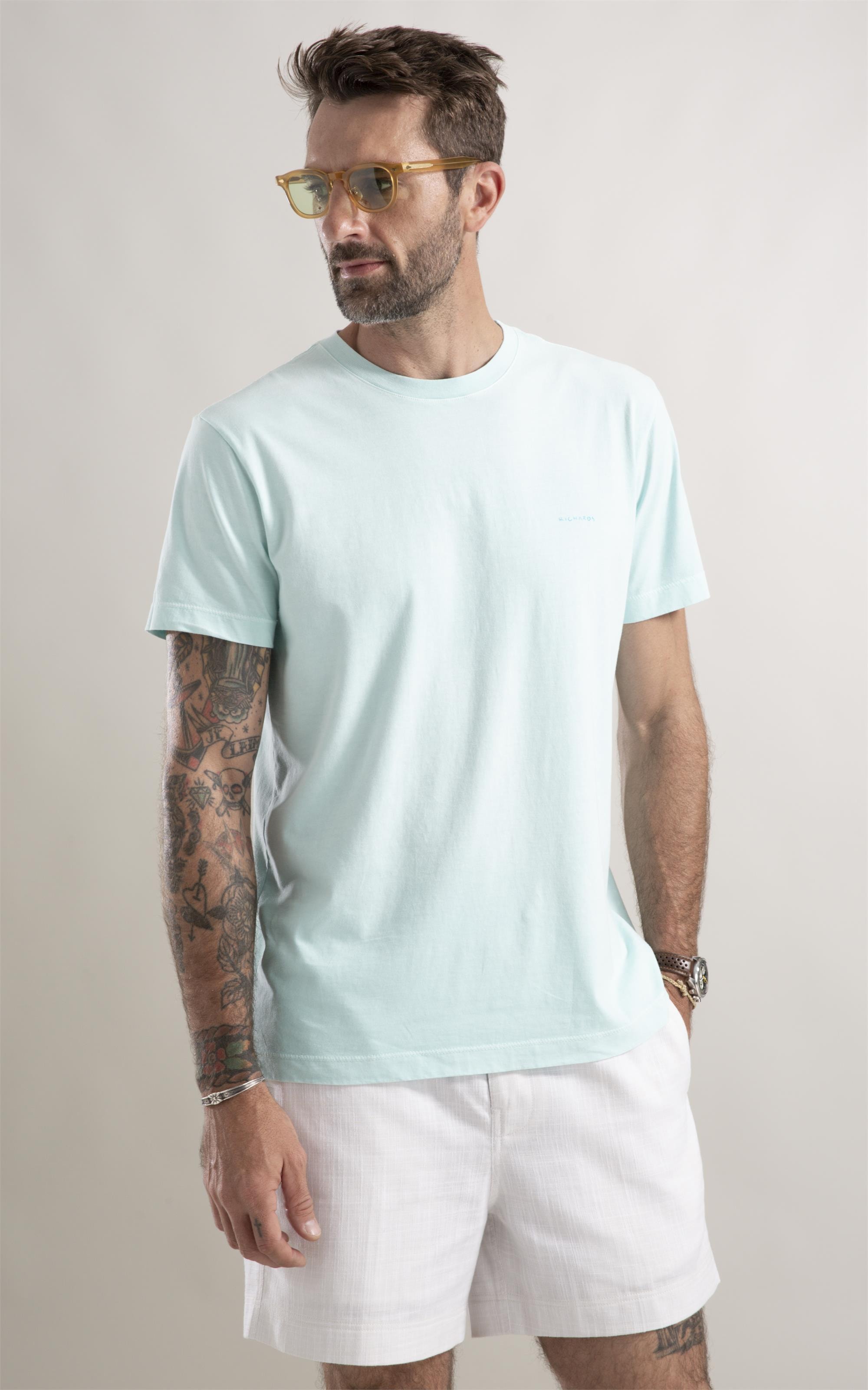T-Shirt Washed Aquarela Verde Agua