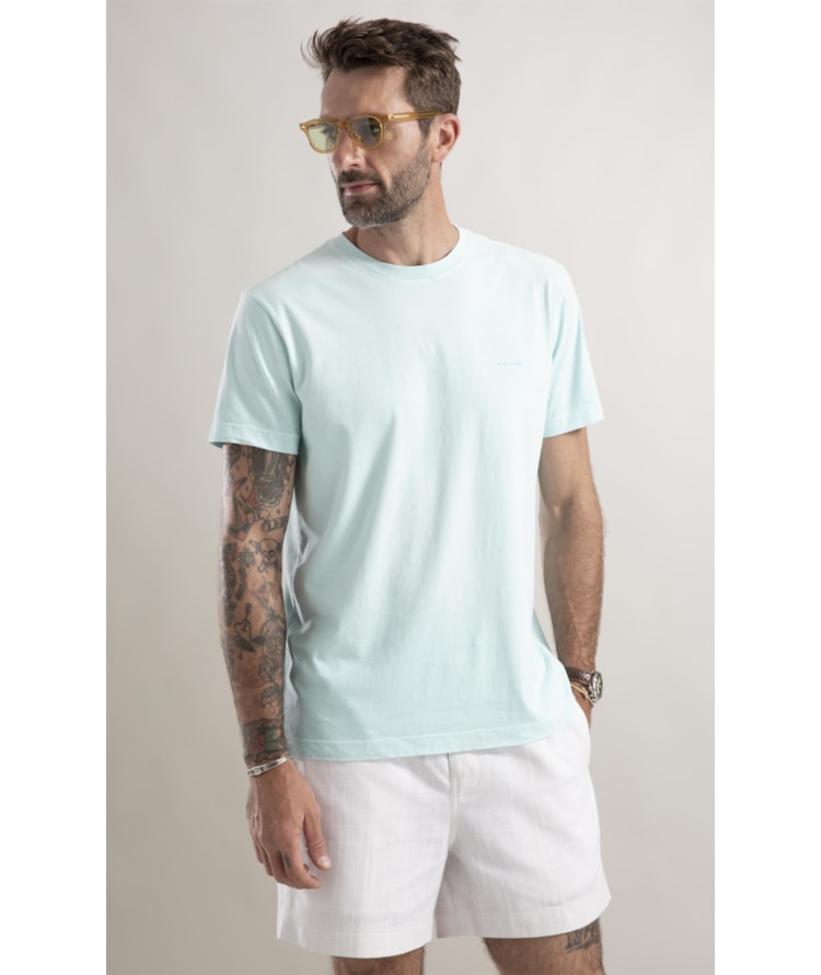 T-Shirt Washed Aquarela Verde Agua