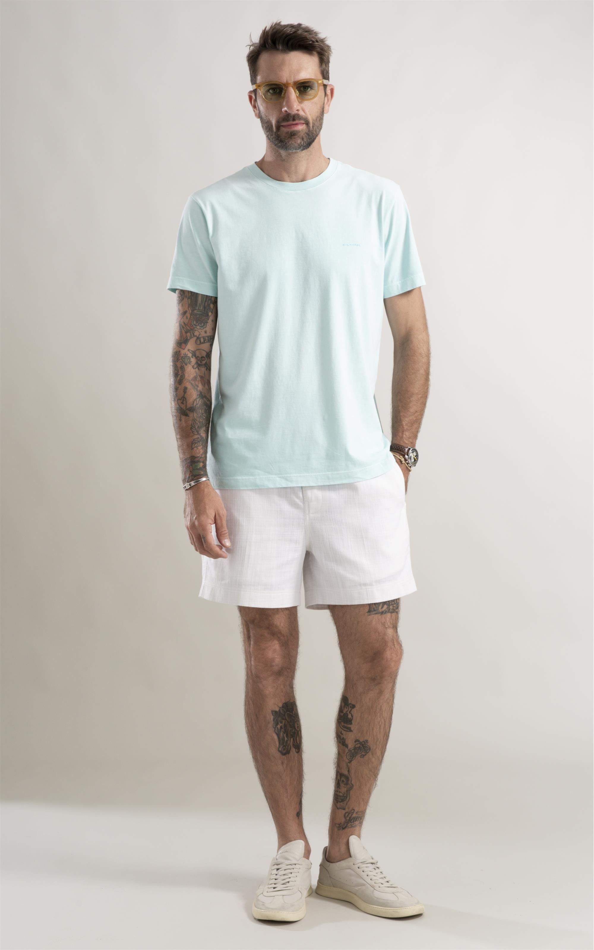 T-Shirt Washed Aquarela Verde Agua
