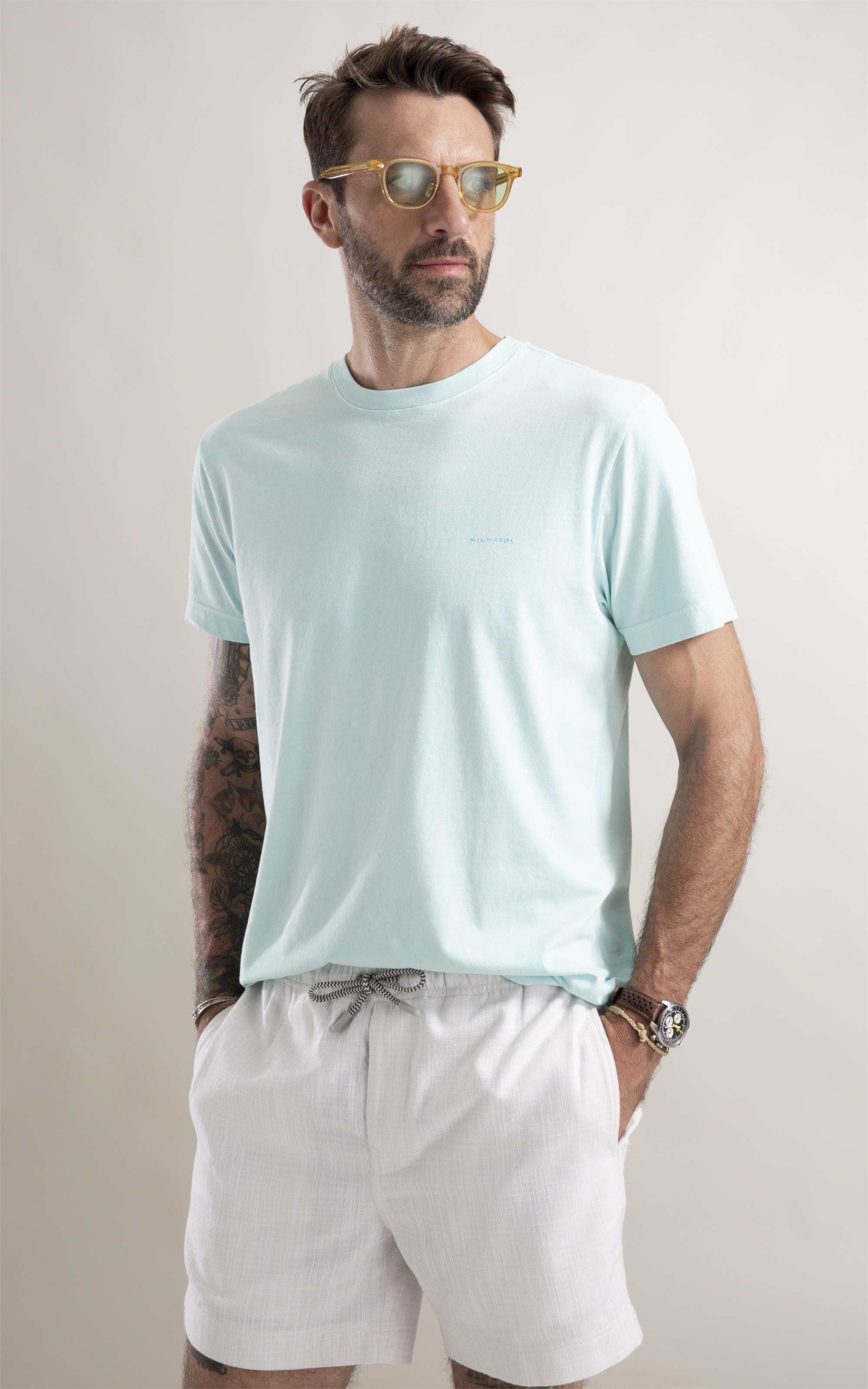 T-Shirt Washed Aquarela Verde Agua