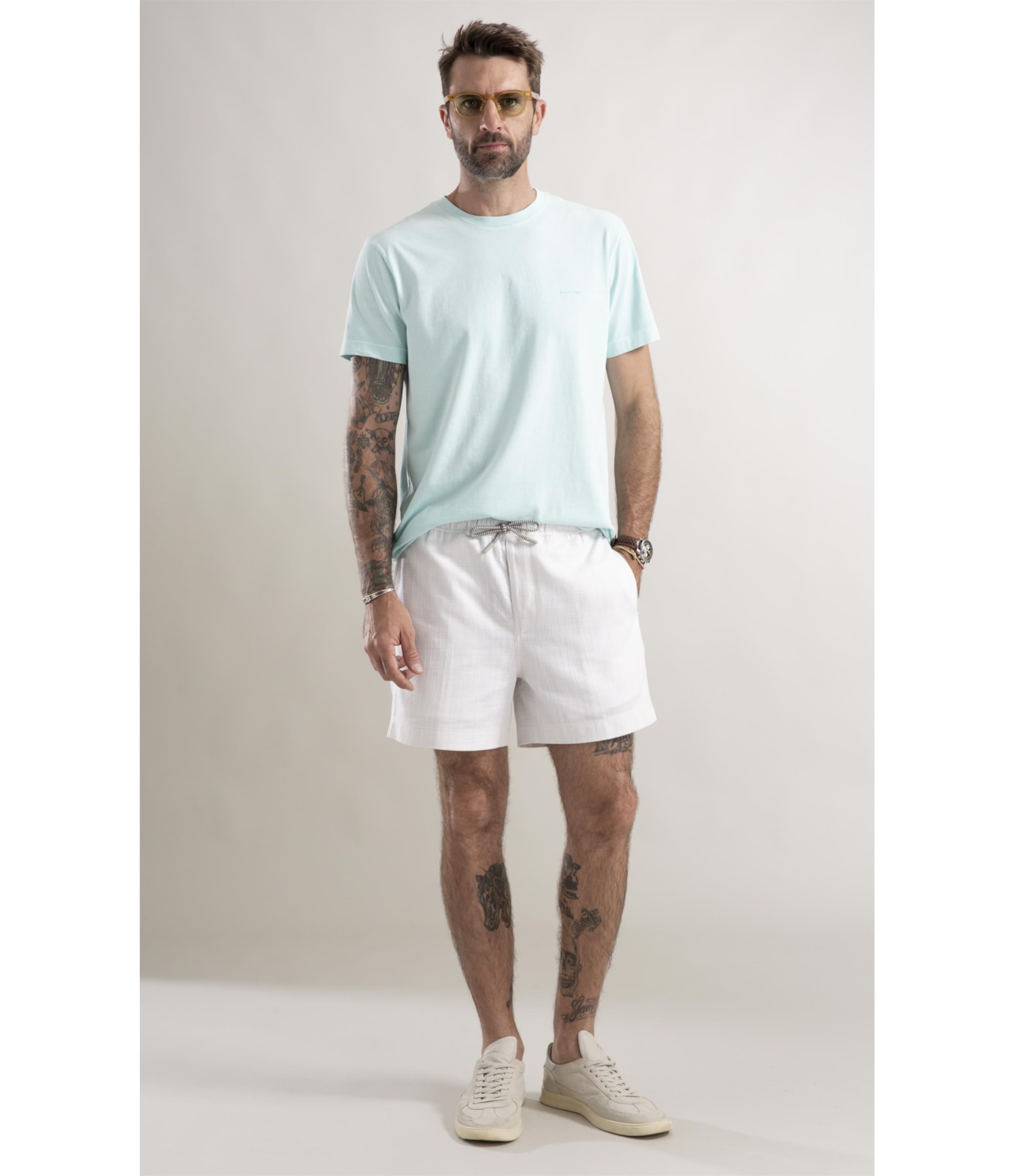 T-Shirt Washed Aquarela Verde Agua