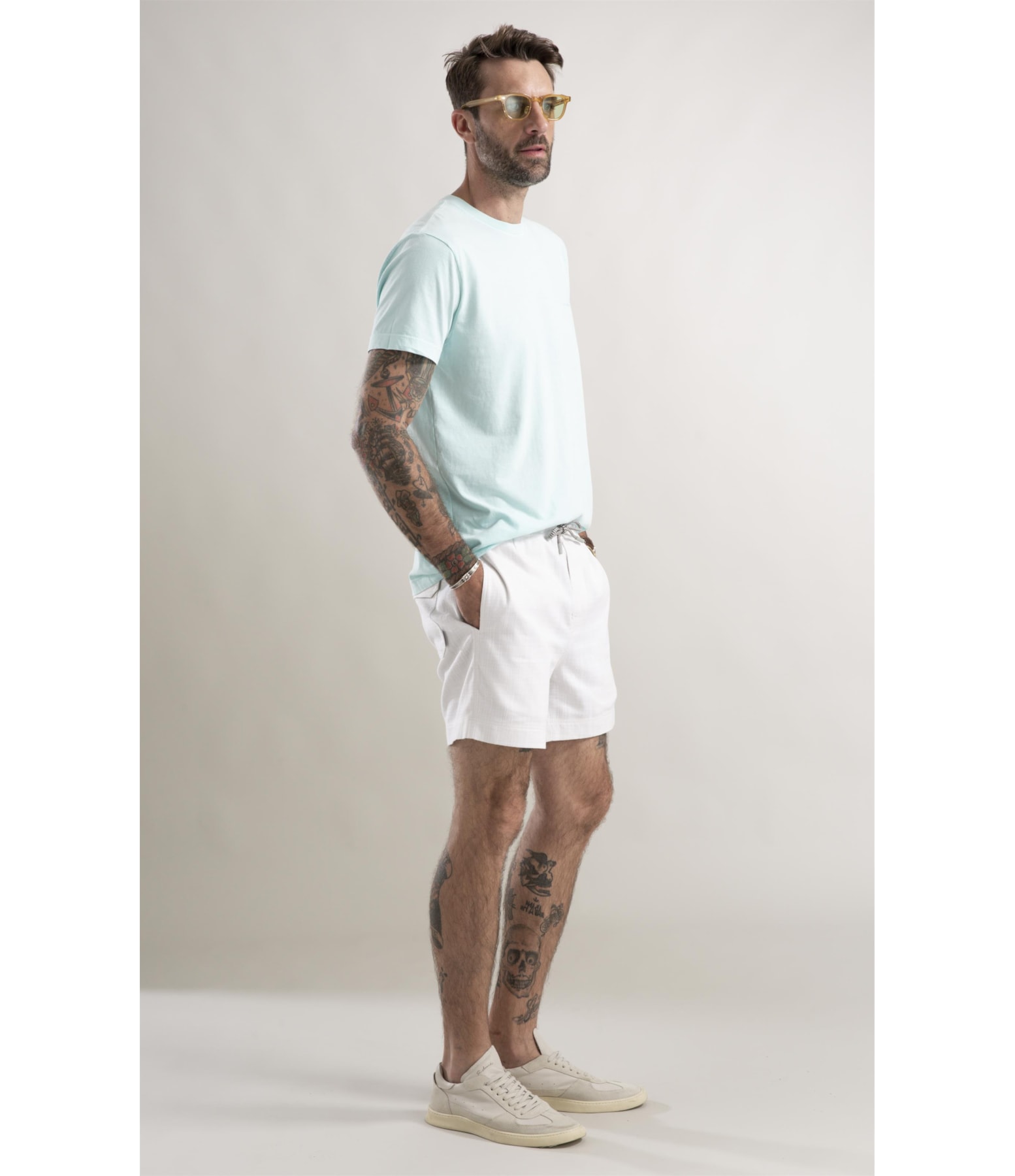 T-Shirt Washed Aquarela Verde Agua
