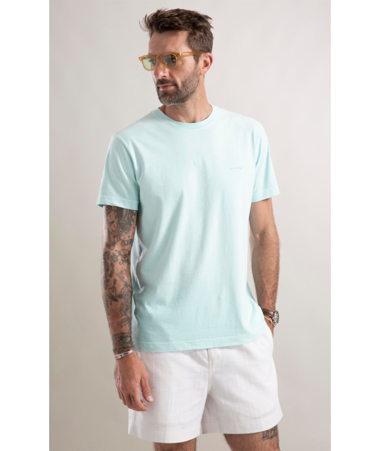 T-Shirt Washed Aquarela Verde Agua