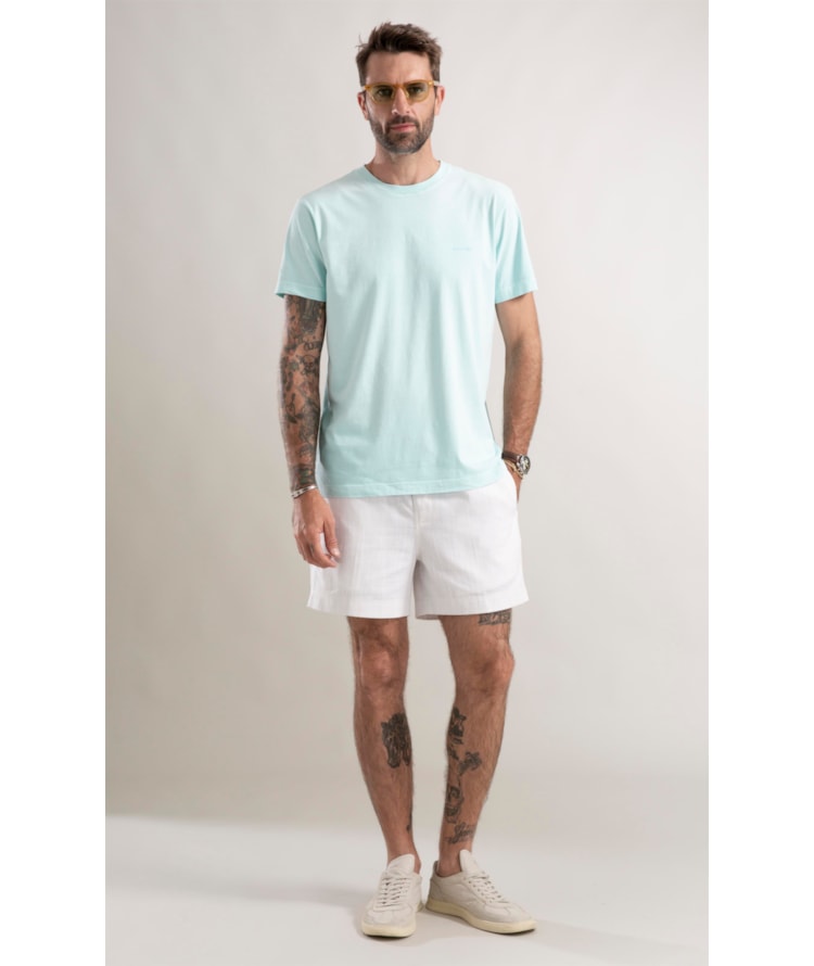 T-Shirt Washed Aquarela Verde Agua