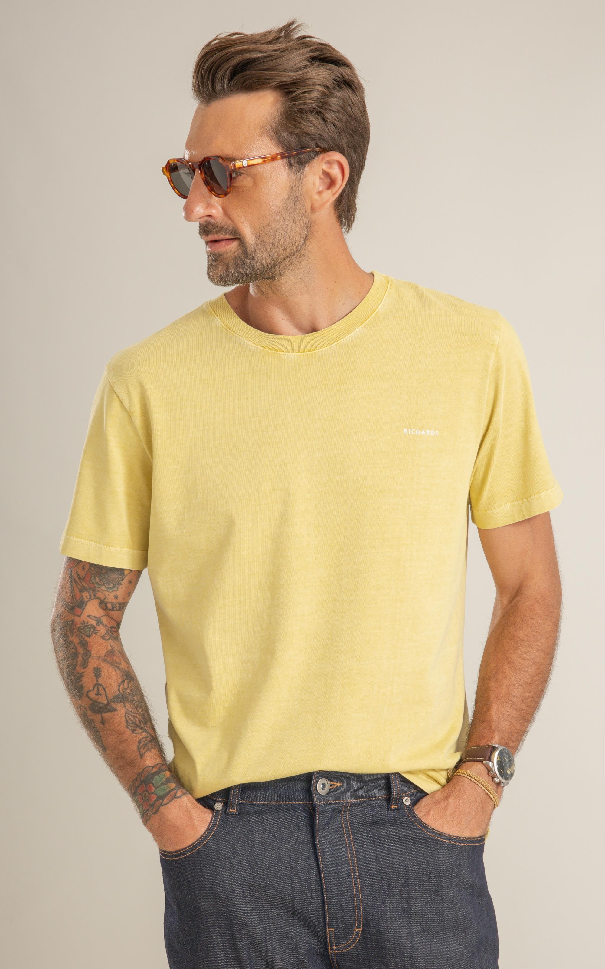 T-Shirt Washed Ball Costas Mc Mostarda