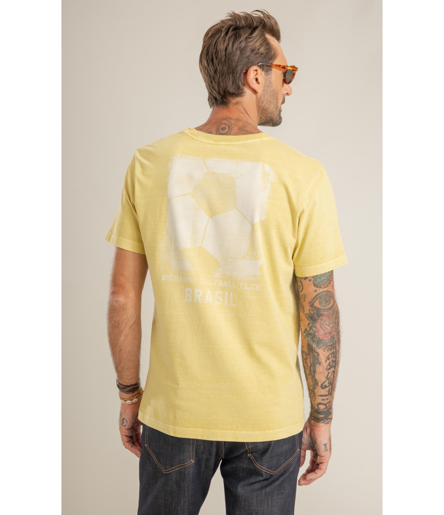 T-Shirt Washed Ball Costas Mc Mostarda