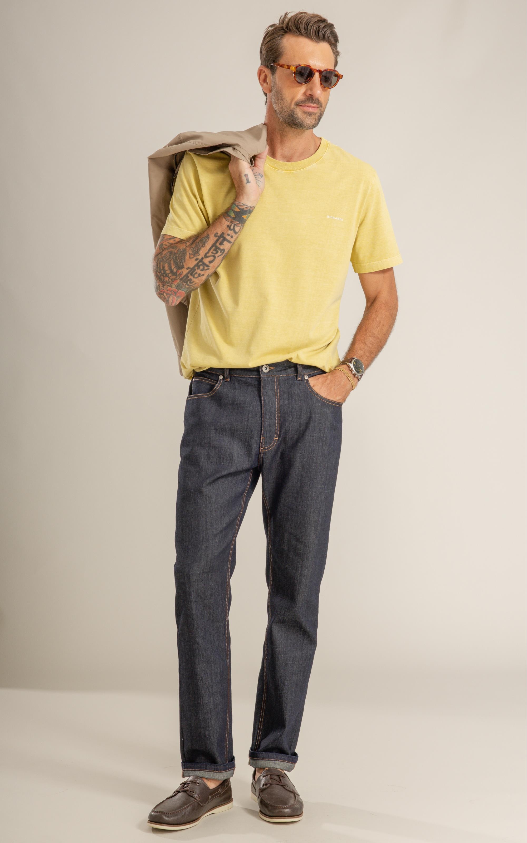 T-Shirt Washed Ball Costas Mc Mostarda