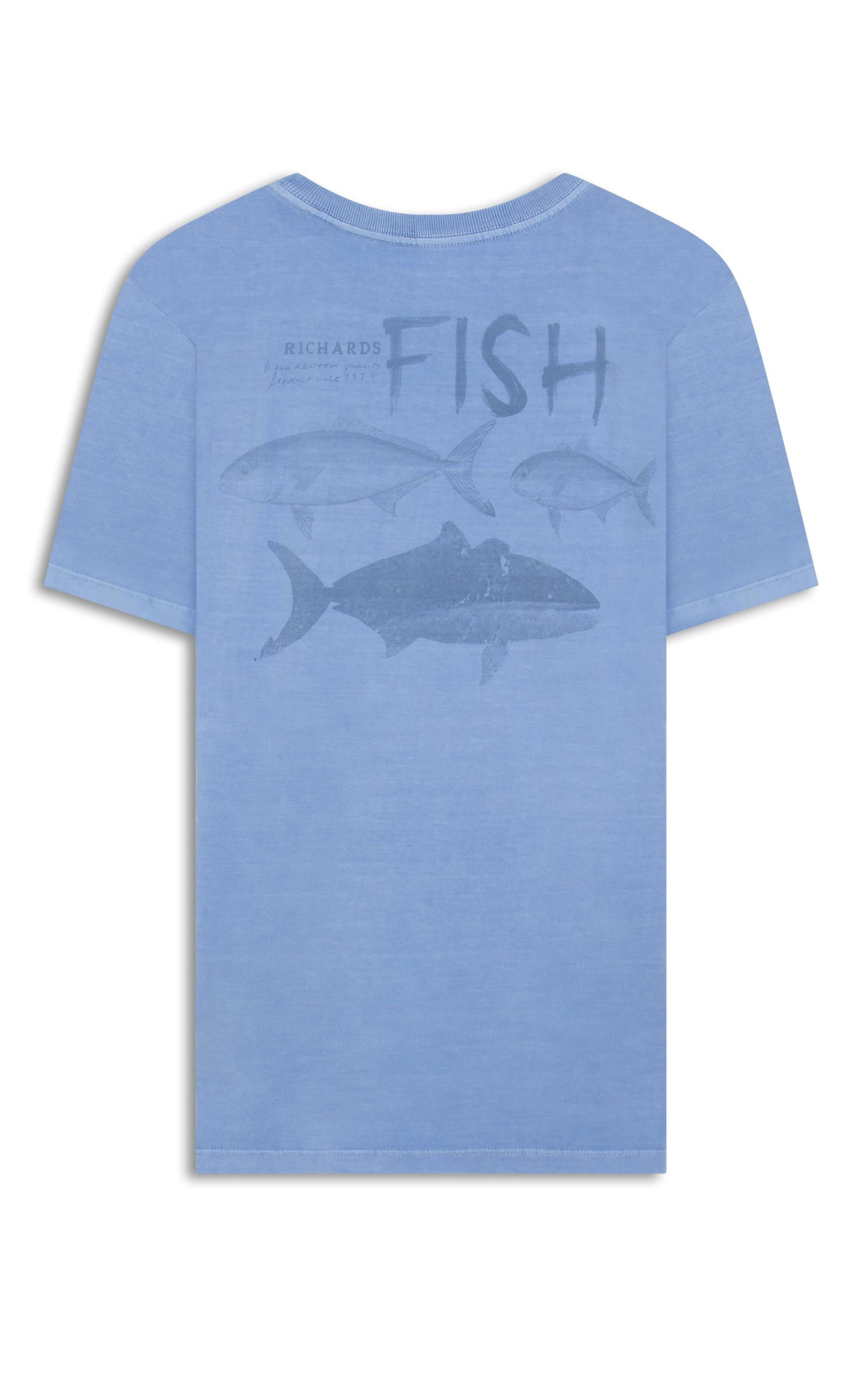T-Shirt Washed Big Fish Azul Seco