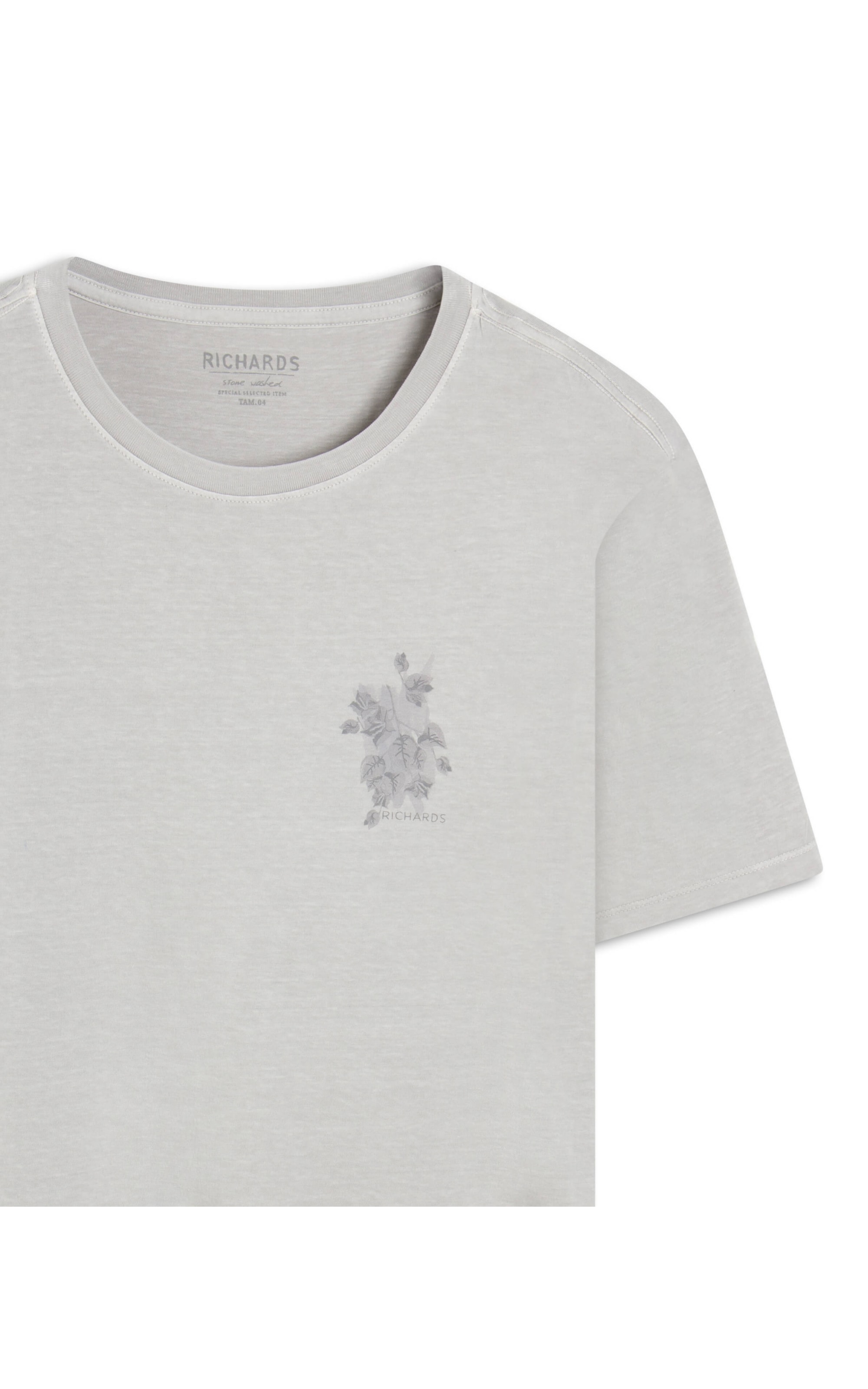 T-Shirt Washed Bouganville Peito Mc Prata