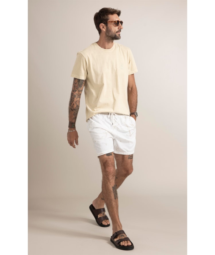 T-Shirt Washed Brasão Nautique Amarelo