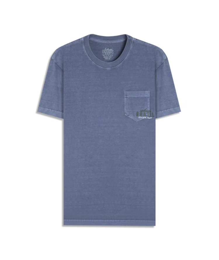 T-Shirt Washed Brasil Purple Blue