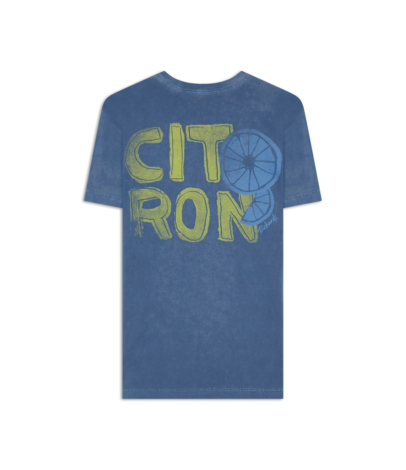 T-Shirt Washed Citron Azul Jeans