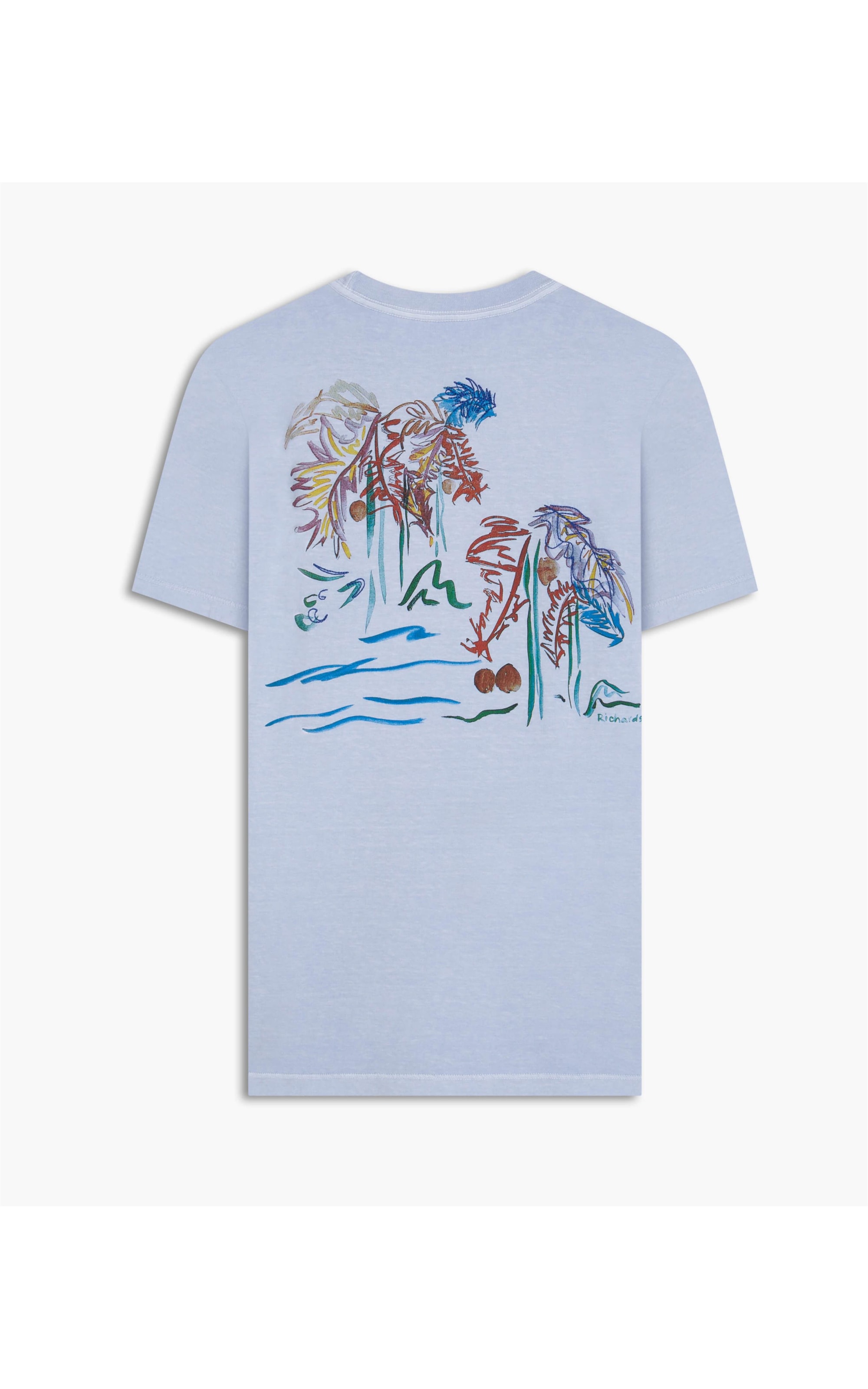  T-Shirt Washed Coqueiro Aqua Azul Claro