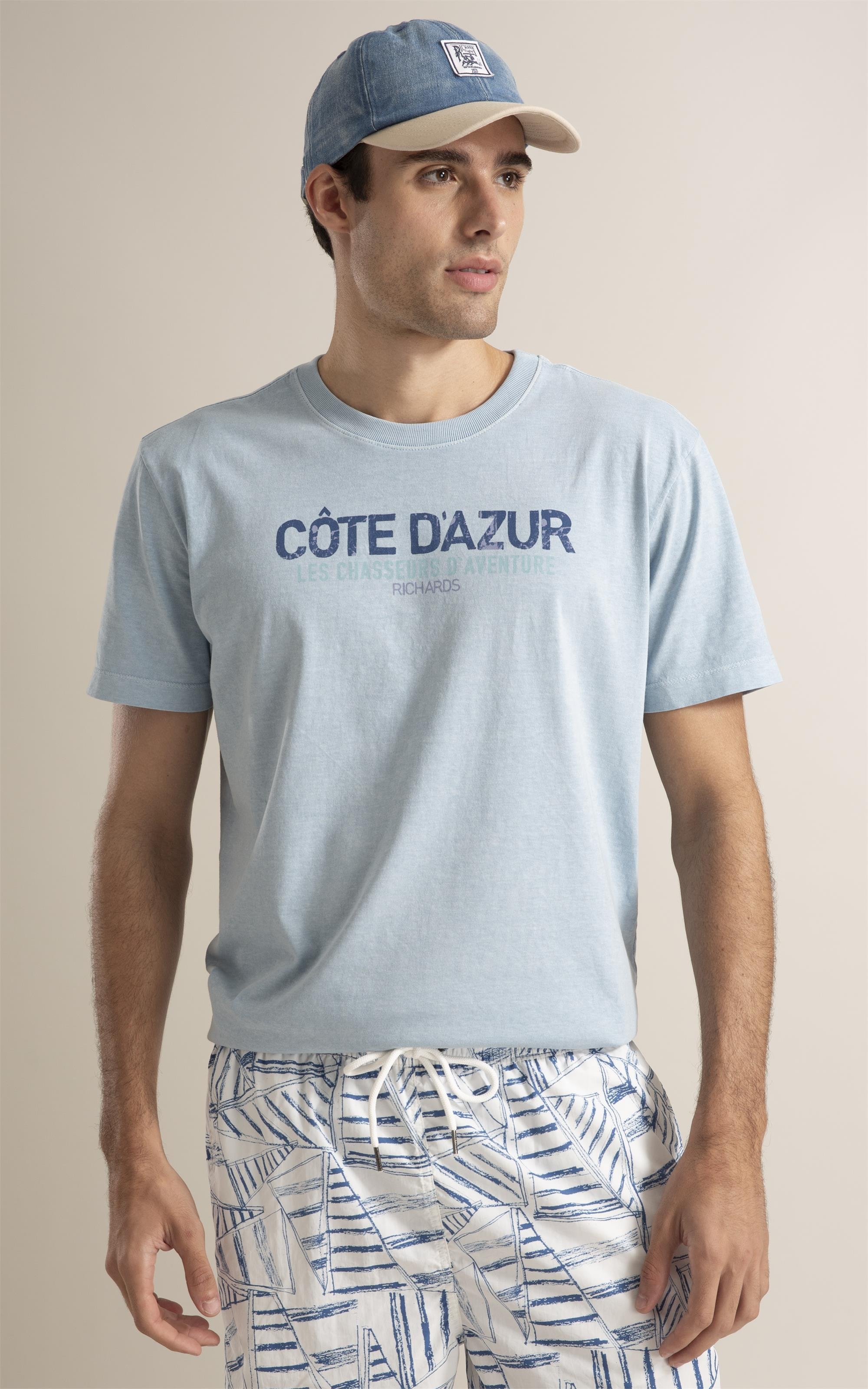 T-Shirt  Washed Cote d Azur Azul Claro