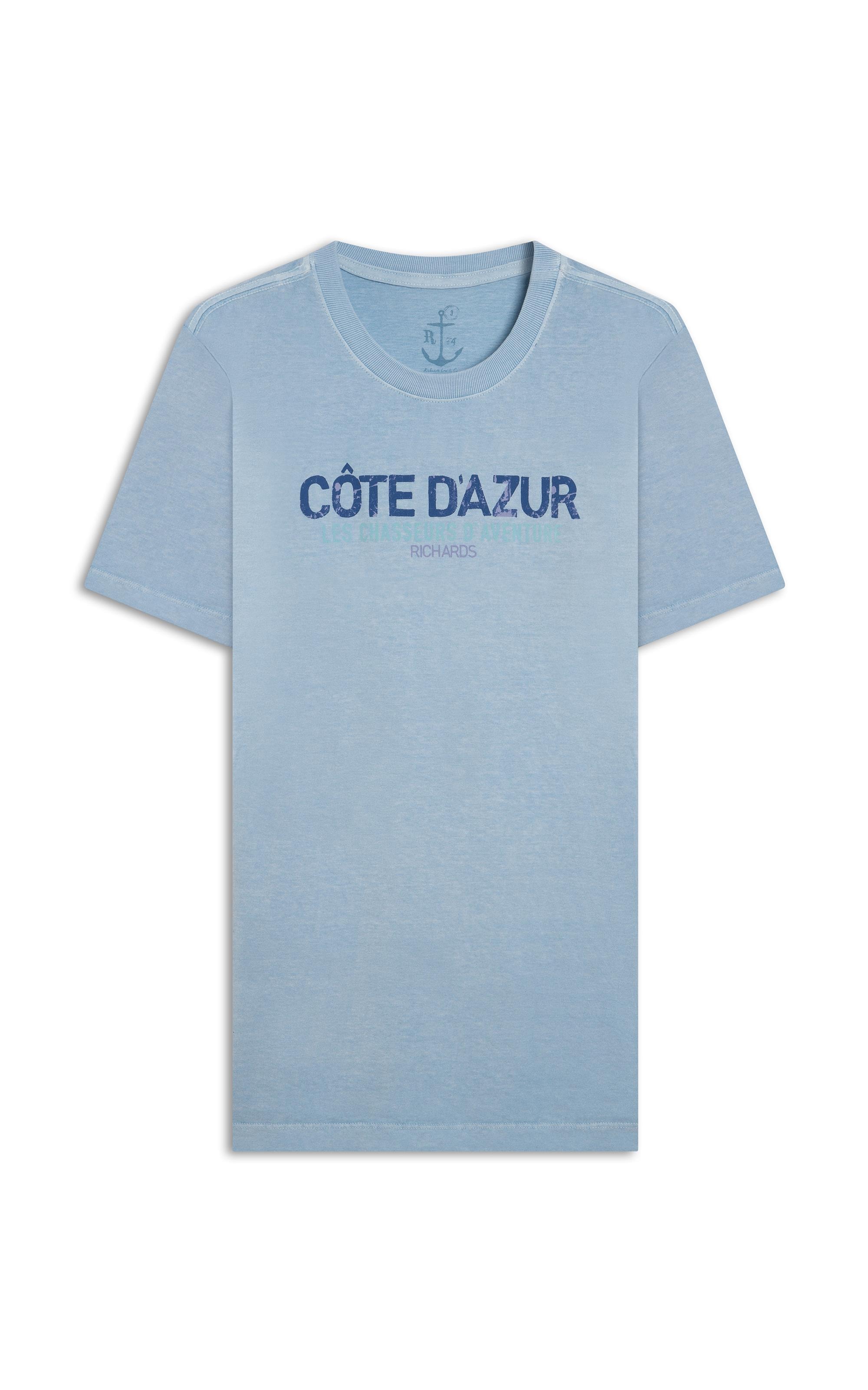 T-Shirt  Washed Cote d Azur Azul Claro