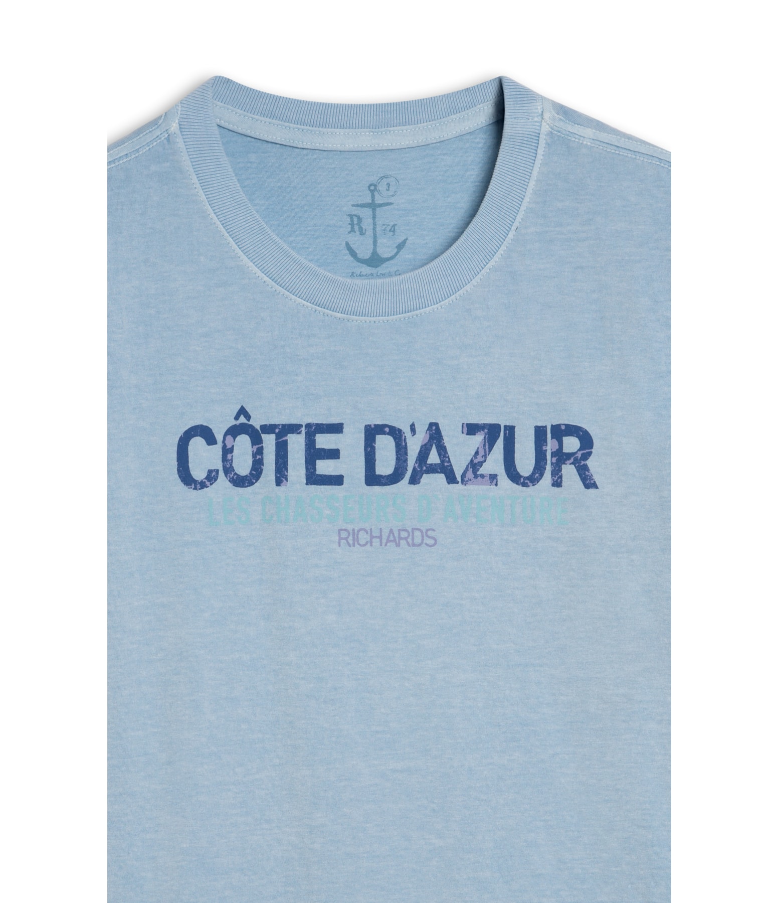 T-Shirt  Washed Cote d Azur Azul Claro