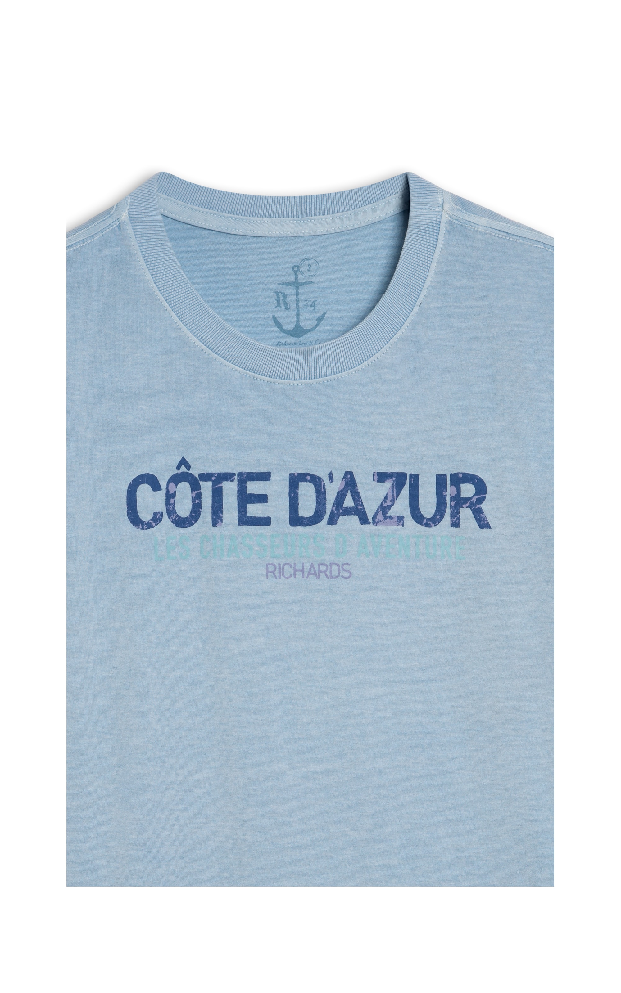T-Shirt  Washed Cote d Azur Azul Claro