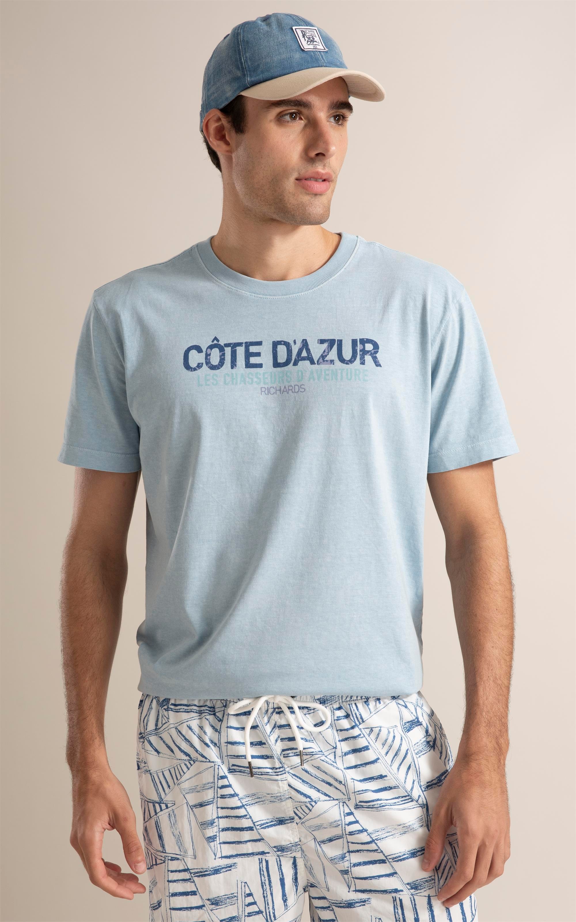 T-Shirt Washed Cote D’azur Azul Claro