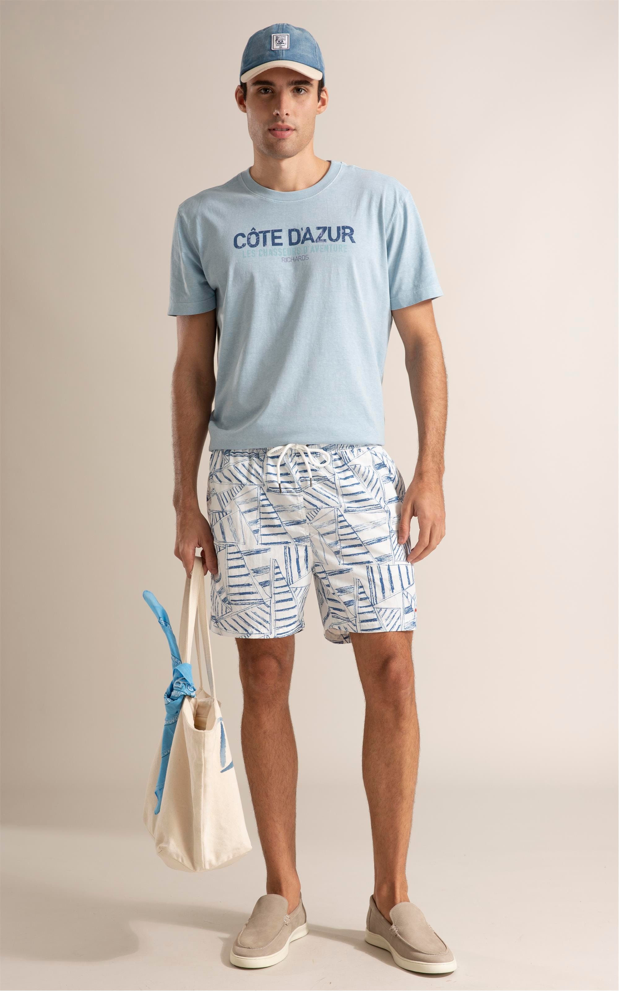 T-Shirt Washed Cote D’azur Azul Claro