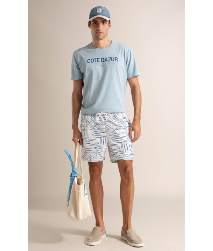 T-Shirt Washed Cote D’azur Azul Claro