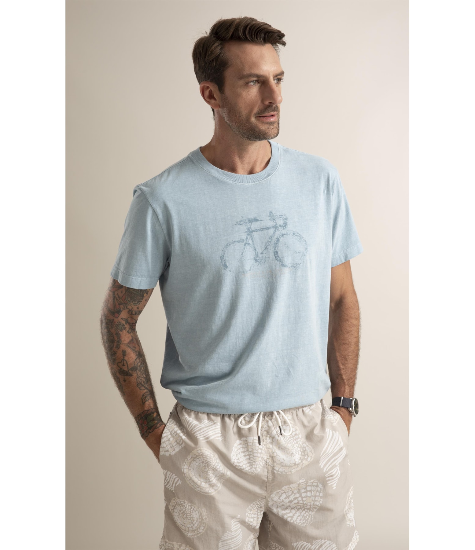 T-Shirt Washed Cycle Pany Azul Piscina