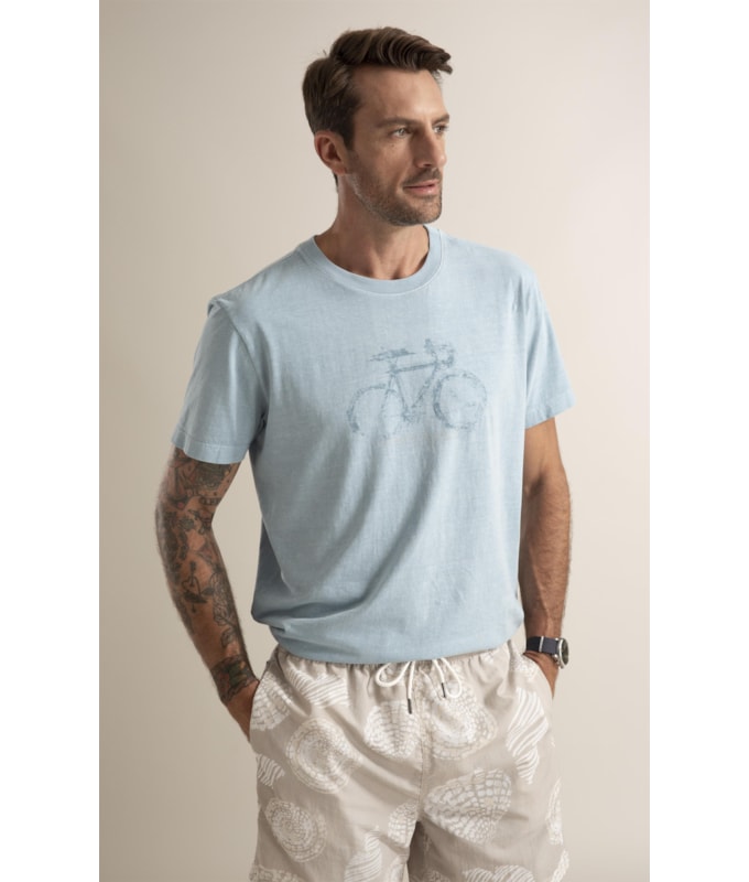 T-Shirt Washed Cycle Pany Azul Piscina