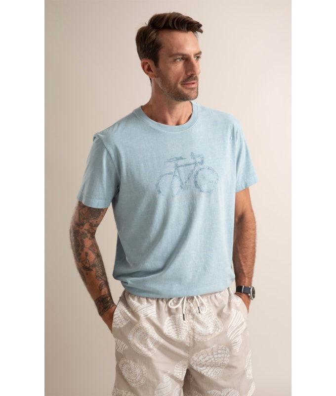 T-Shirt Washed Cycle Pany Azul Piscina