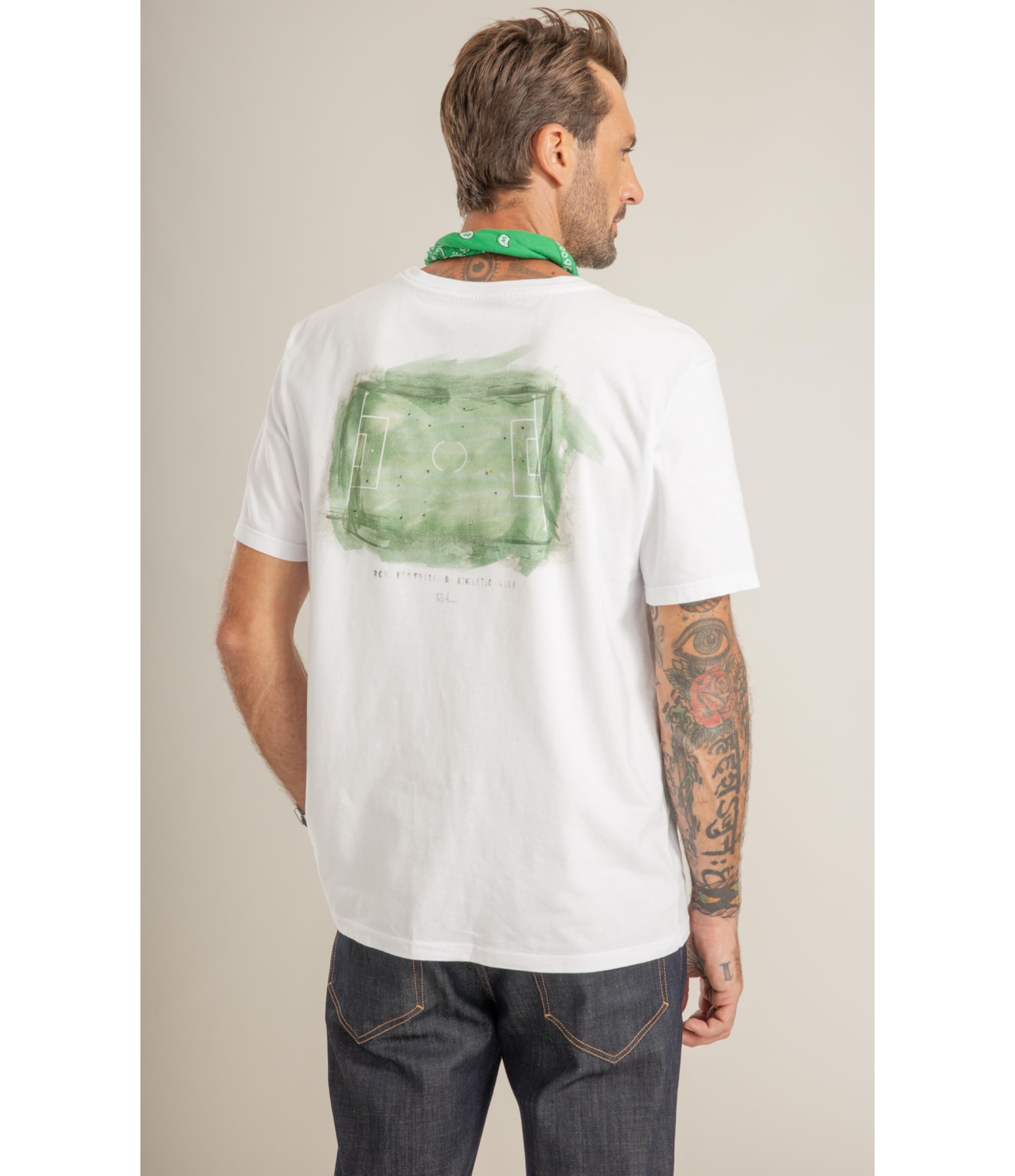 T-Shirt Washed Field Costas Mc Branco