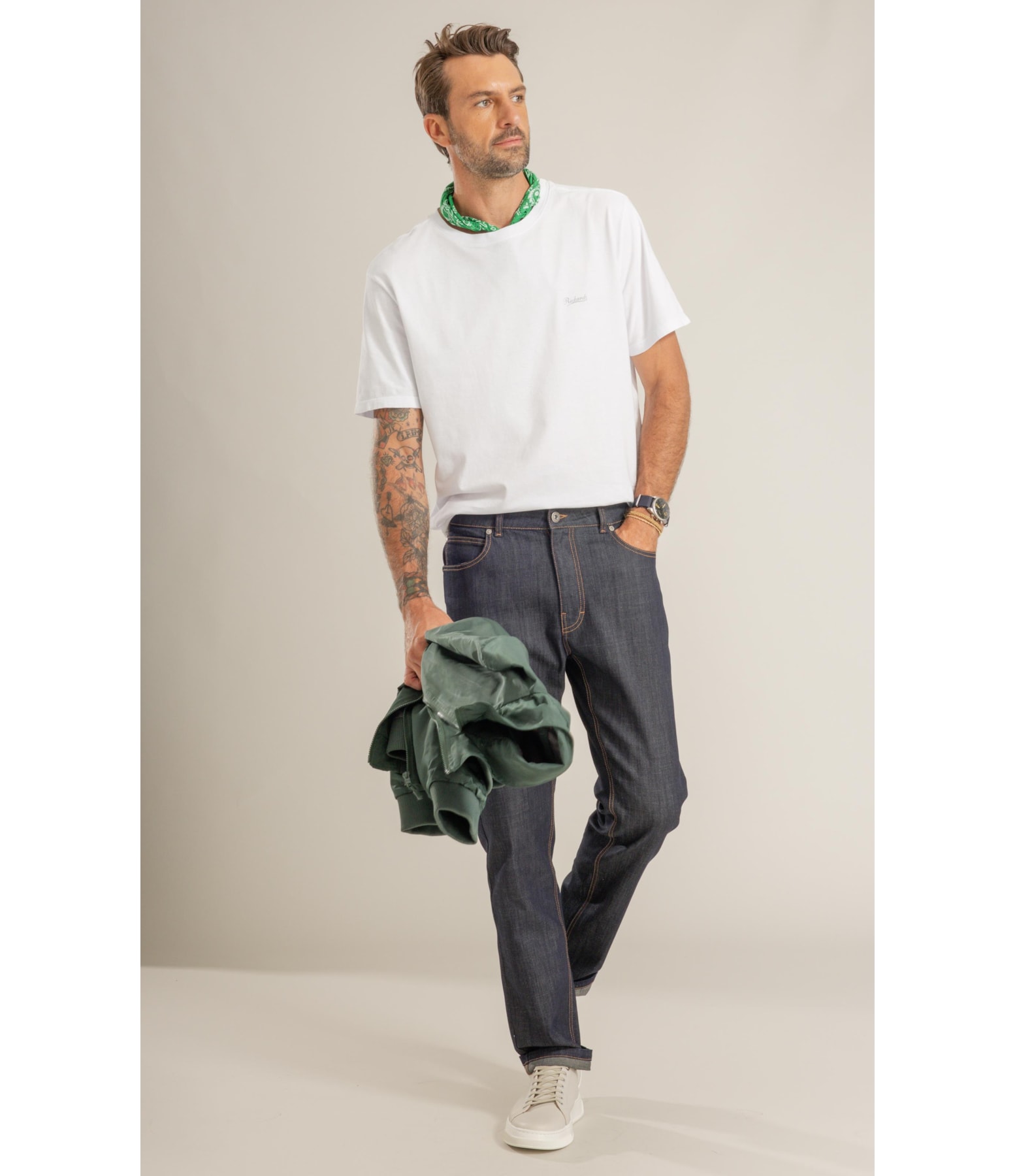 T-Shirt Washed Field Costas Mc Branco