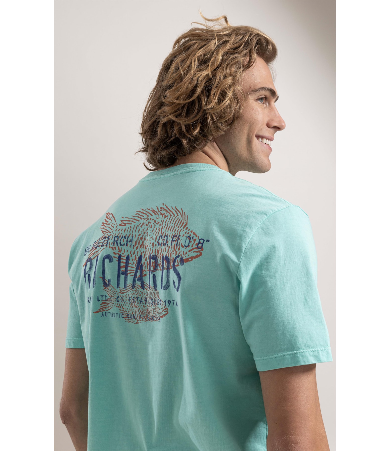 T-Shirt Washed Fish Verde Agua