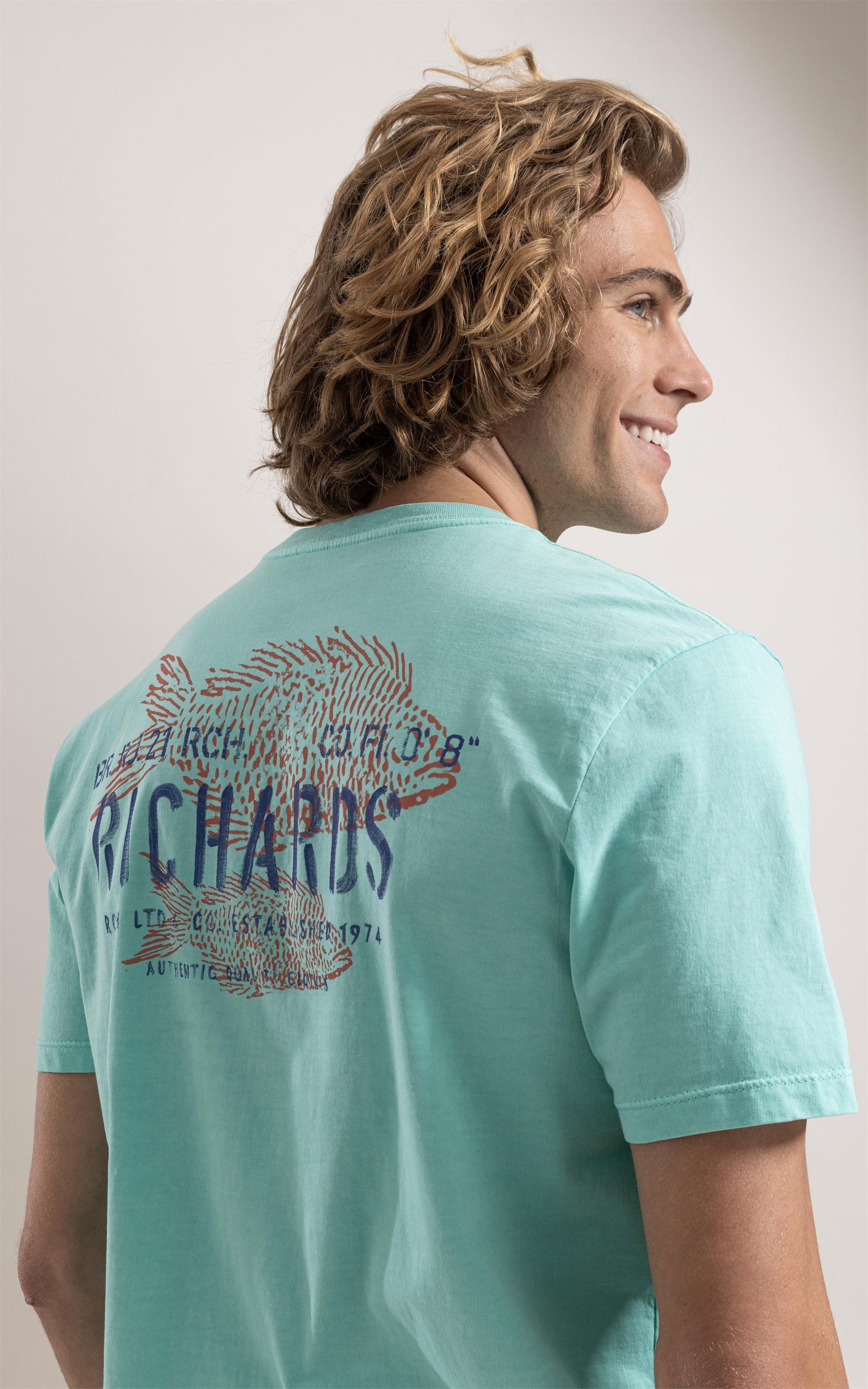 T-Shirt Washed Fish Verde Agua