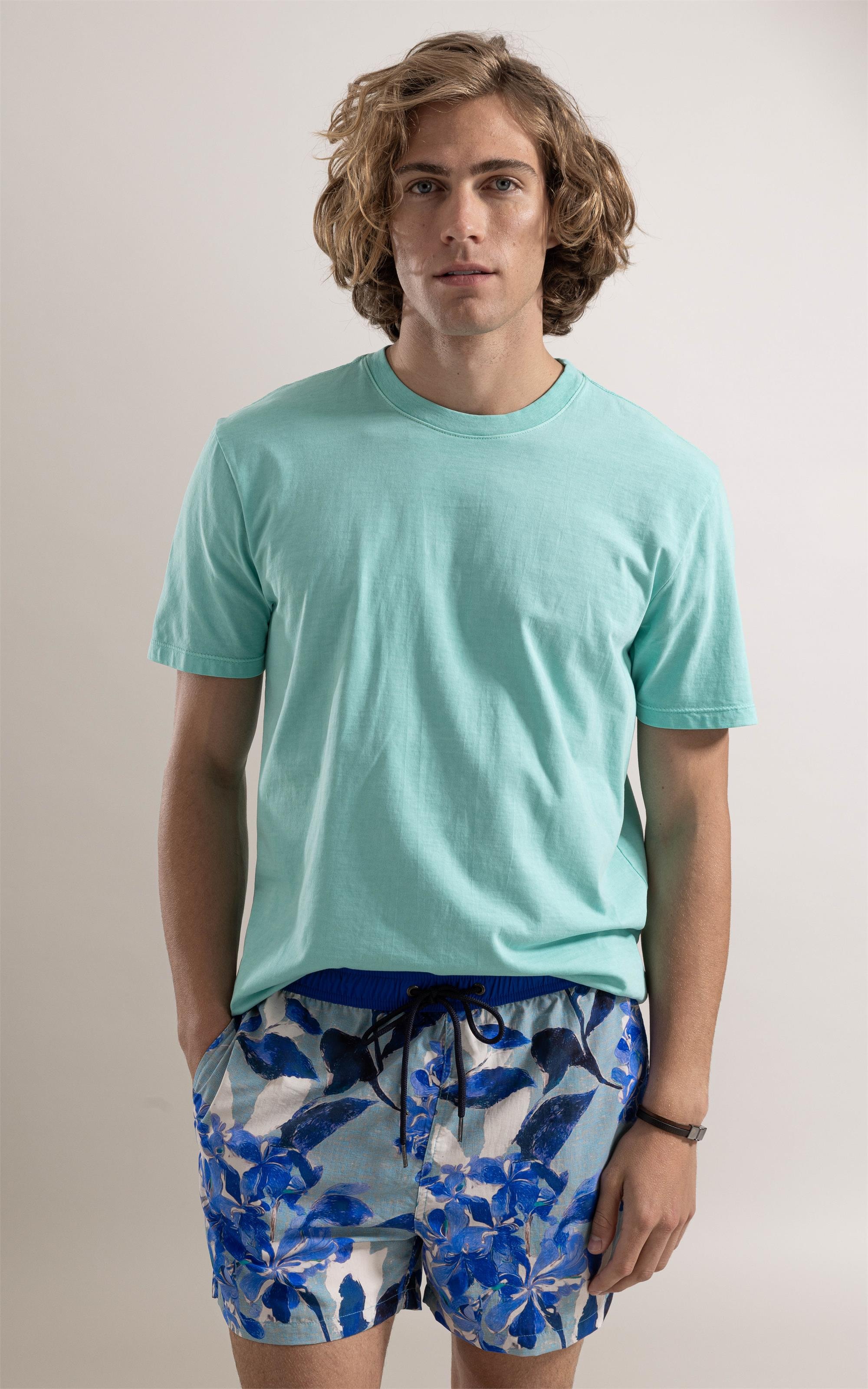T-Shirt Washed Fish Verde Agua