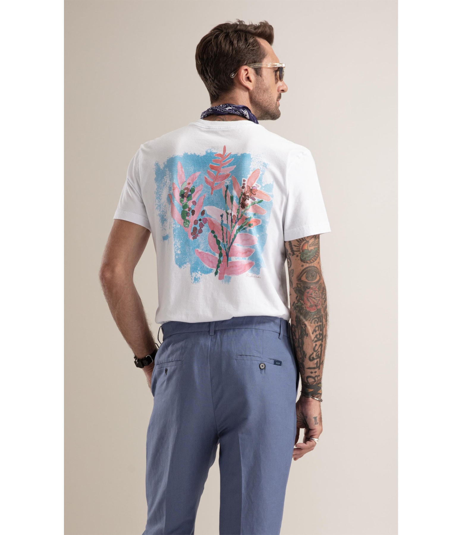 T-Shirt  Washed Floral Brush Branco
