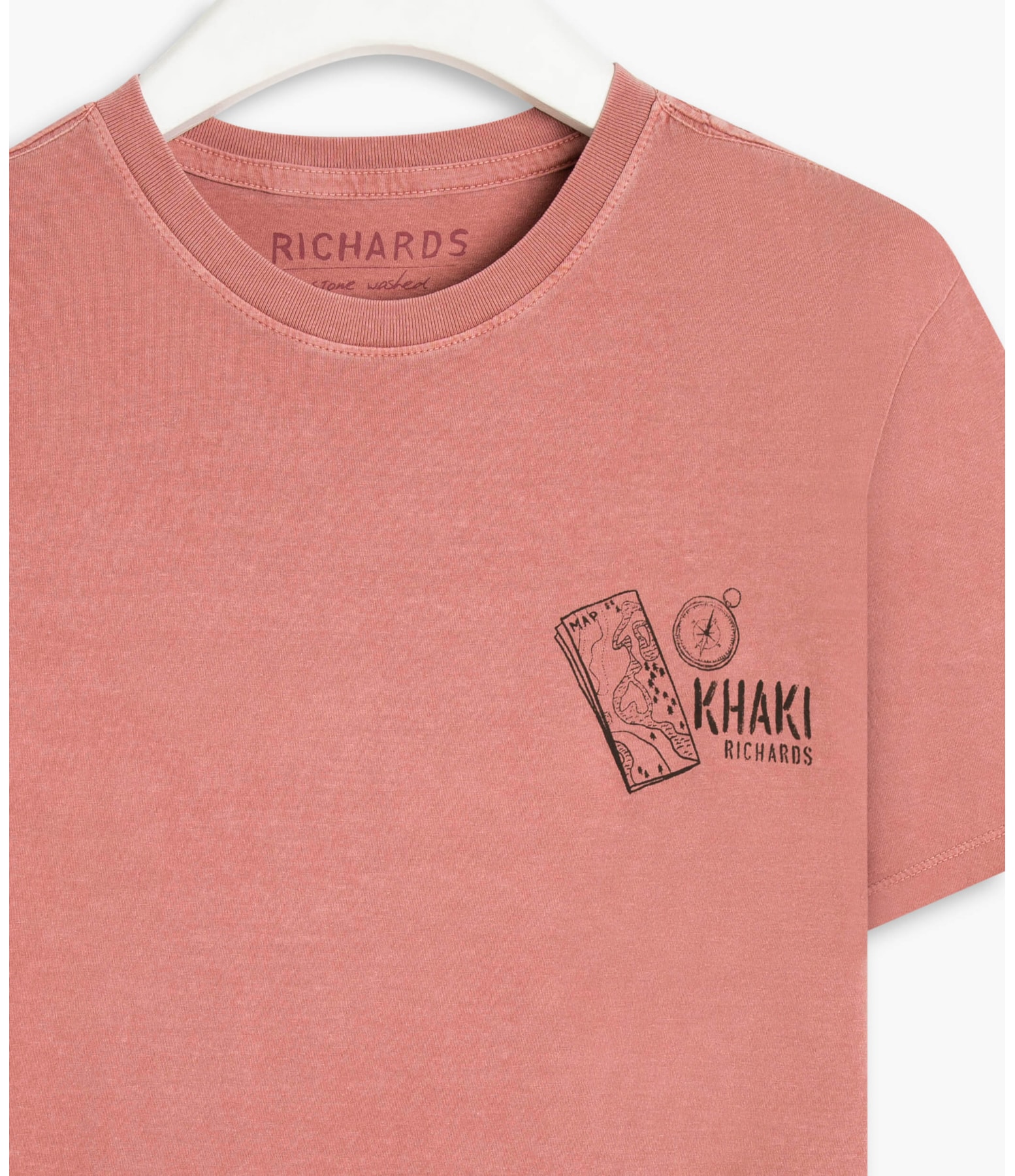 T-Shirt  Washed Khakis Mapa Rosa Velho