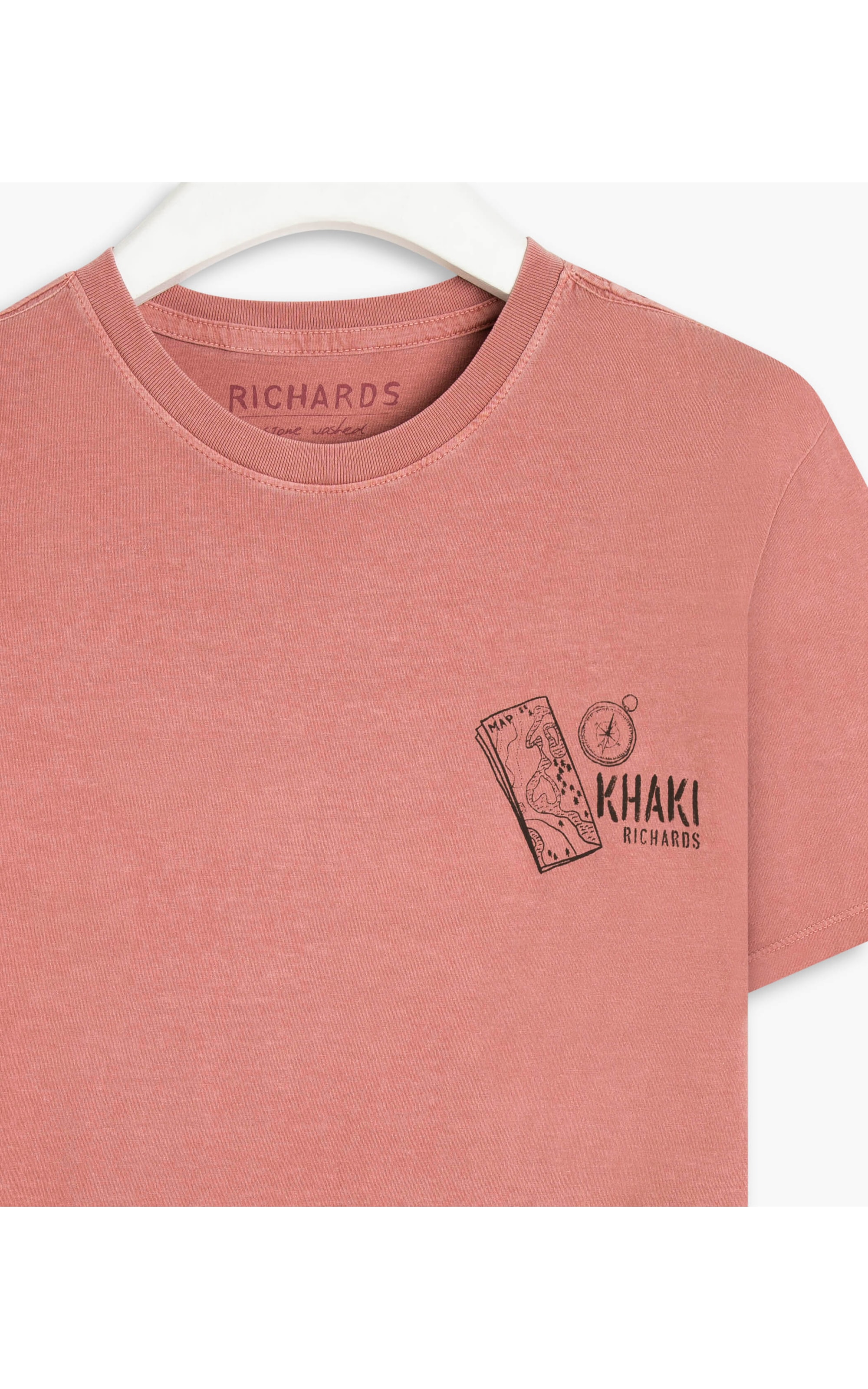 T-Shirt  Washed Khakis Mapa Rosa Velho