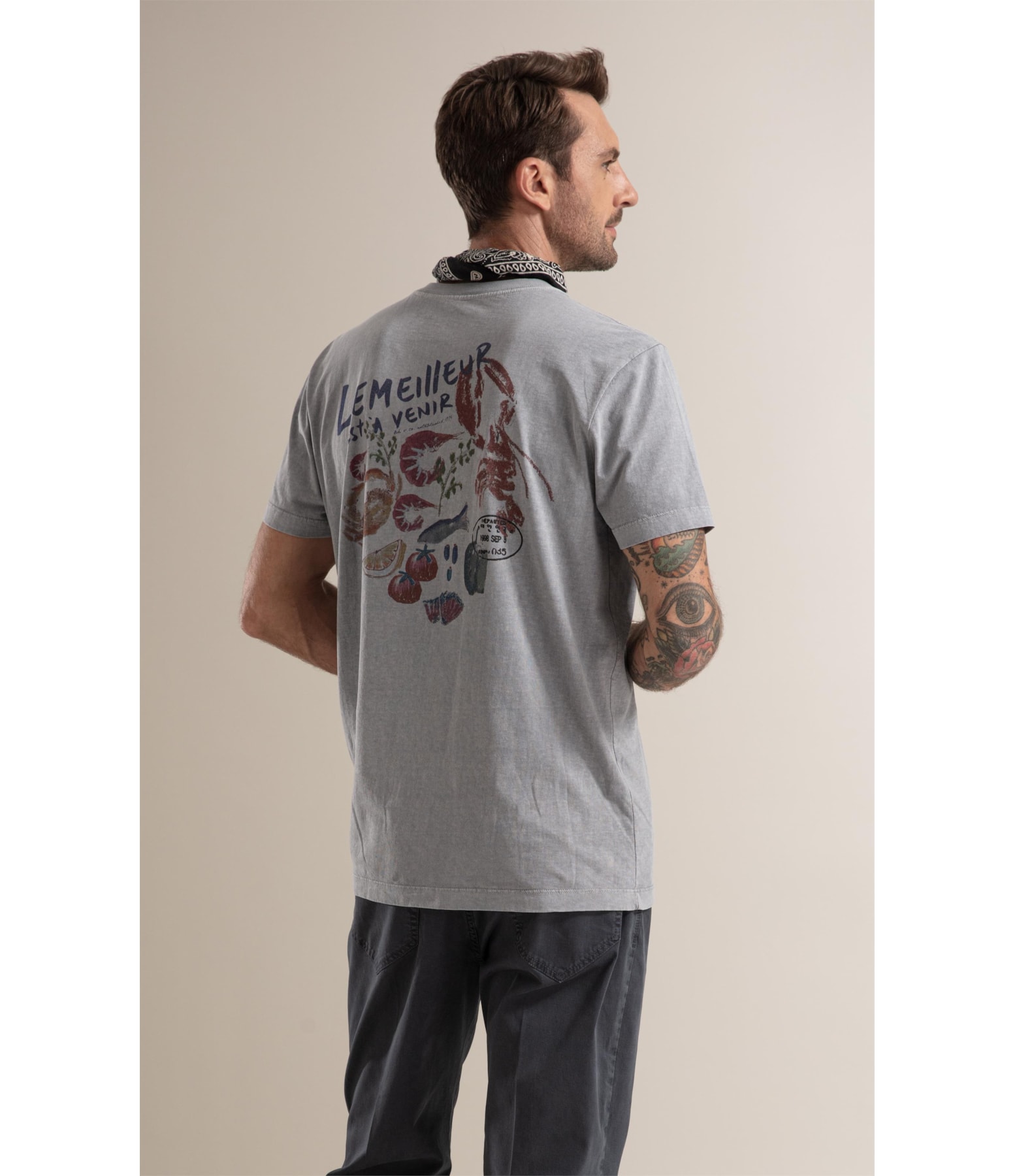 T-Shirt Washed Le Meilleur Cinza Claro