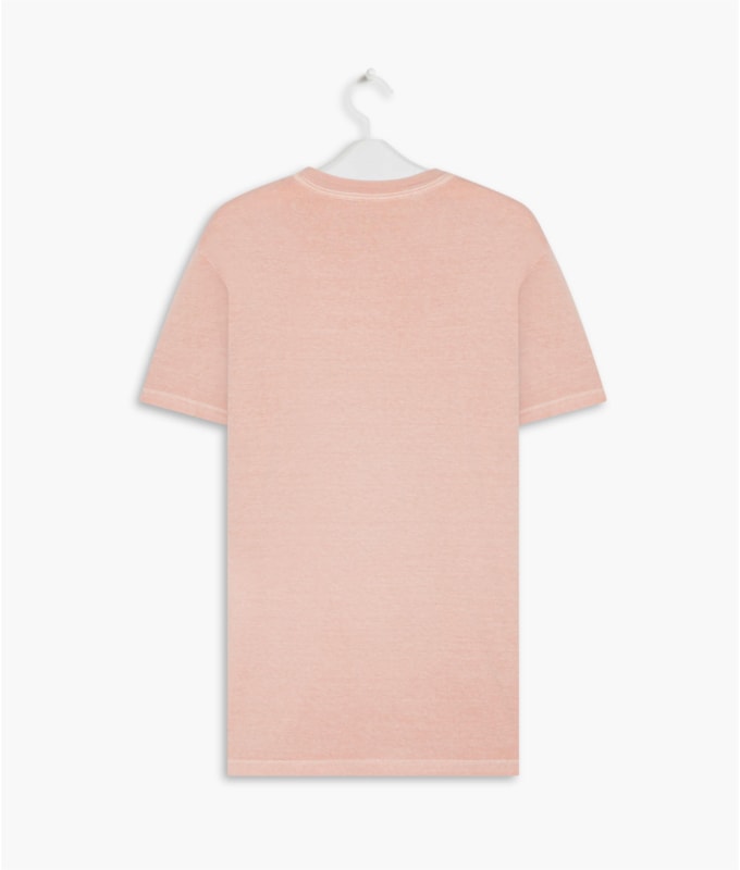 T-Shirt Washed Leaves Floco Salmao