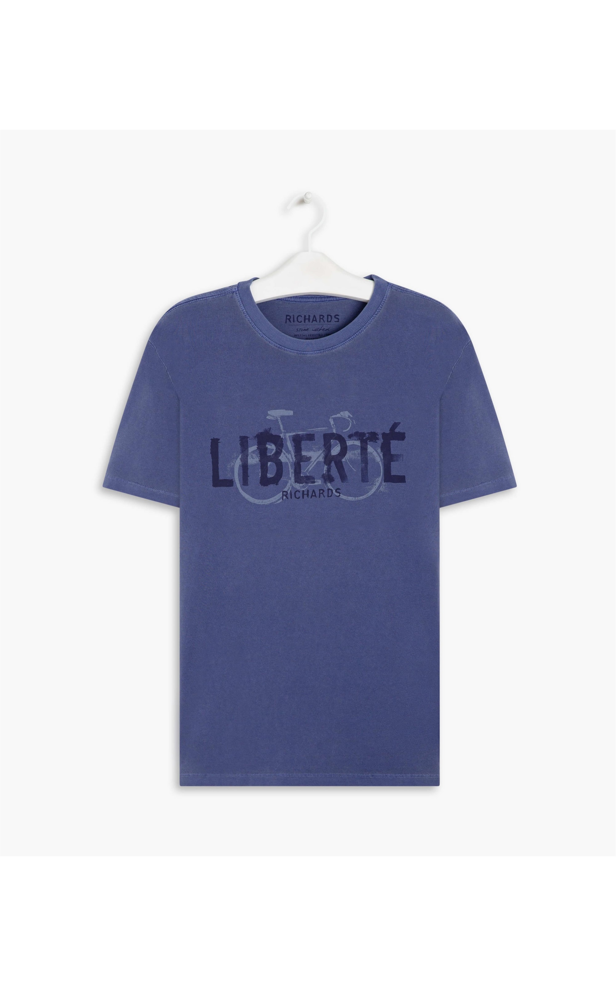 T-Shirt Washed Liberte Bike Azul Bic