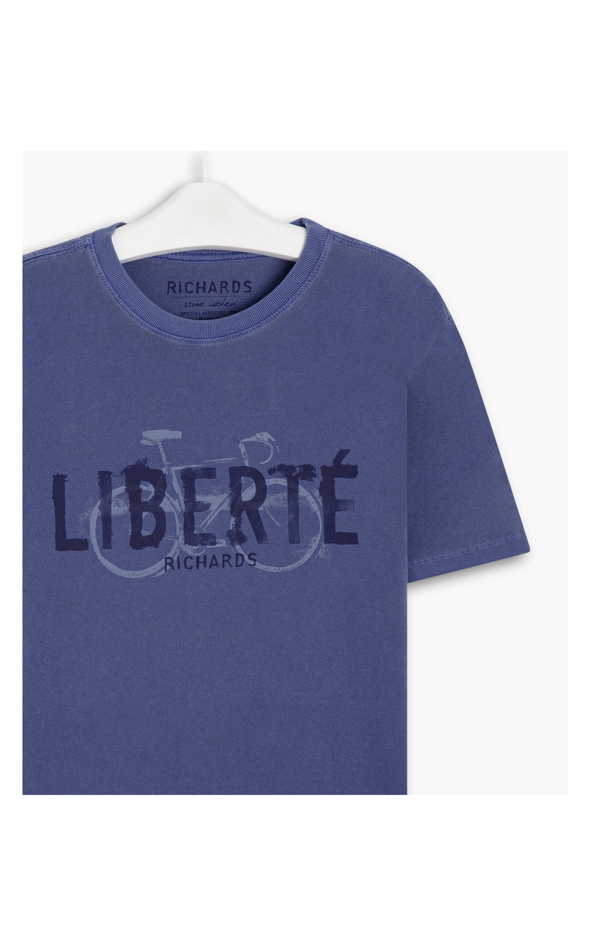 T-Shirt Washed Liberte Bike Azul Bic