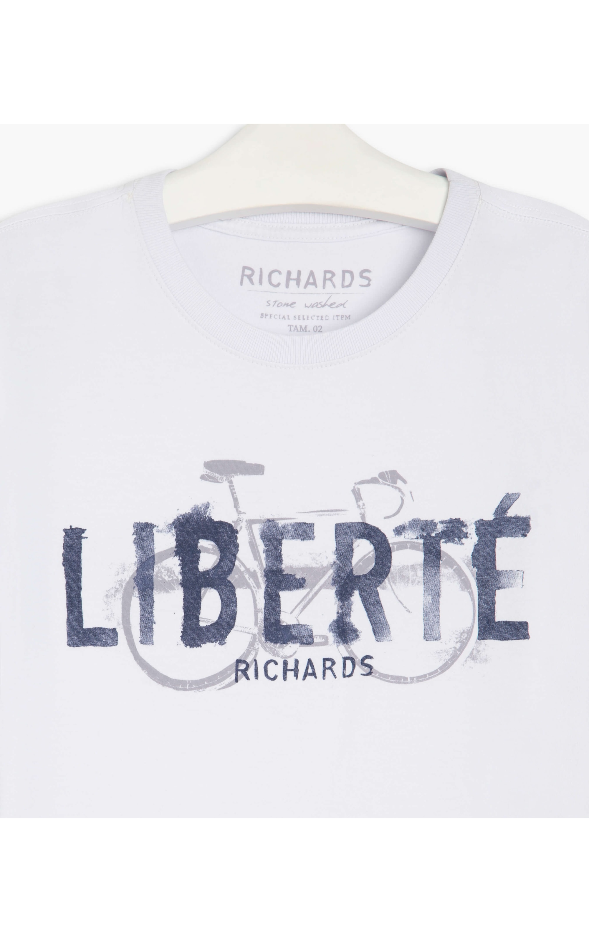 T-Shirt Washed Liberte Bike Branco