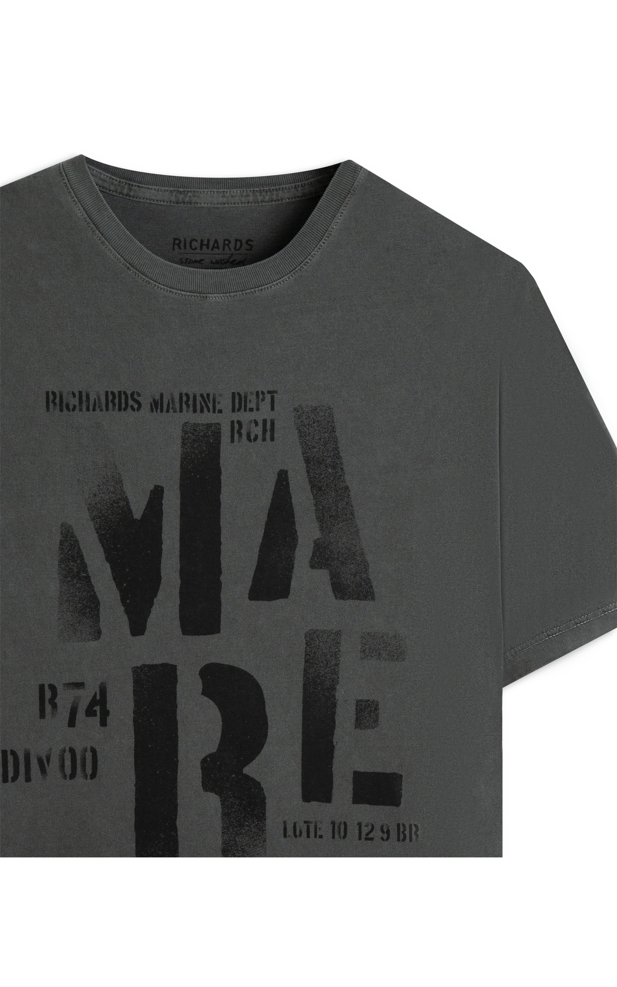T-Shirt Washed Mare Frente Mc Preto
