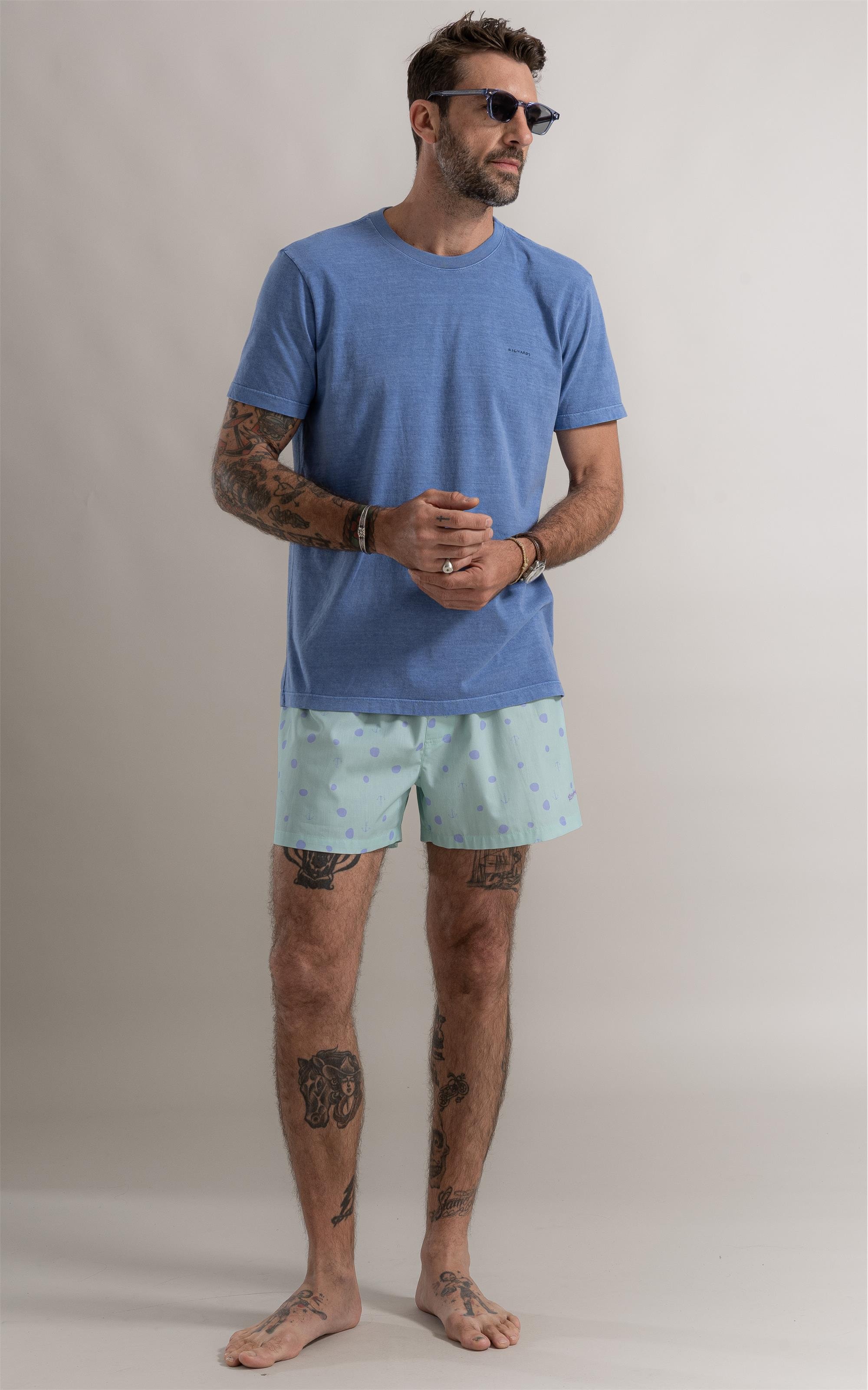 T-Shirt Washed Marine Crew Azul Chofer
