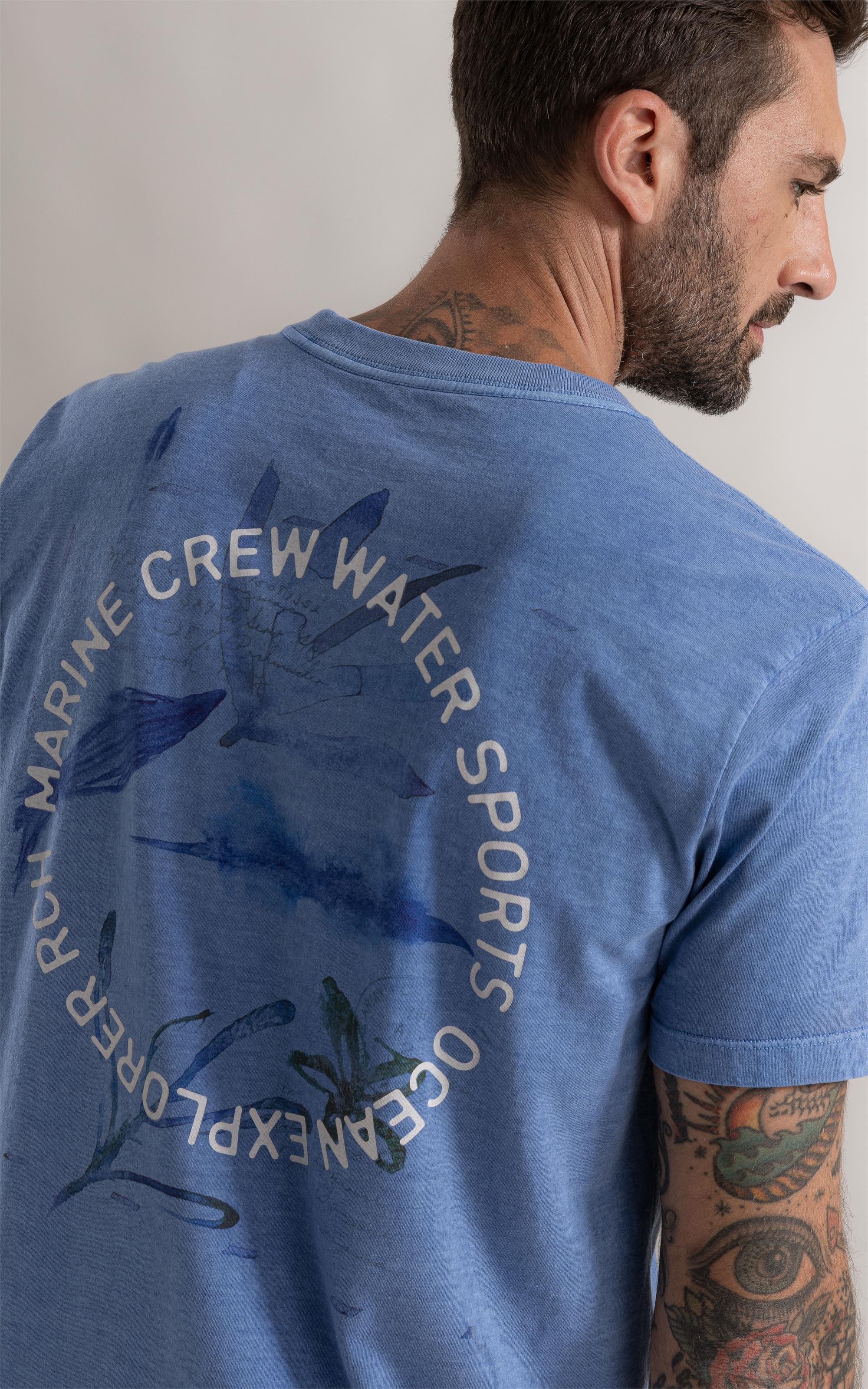 T-Shirt Washed Marine Crew Azul Chofer