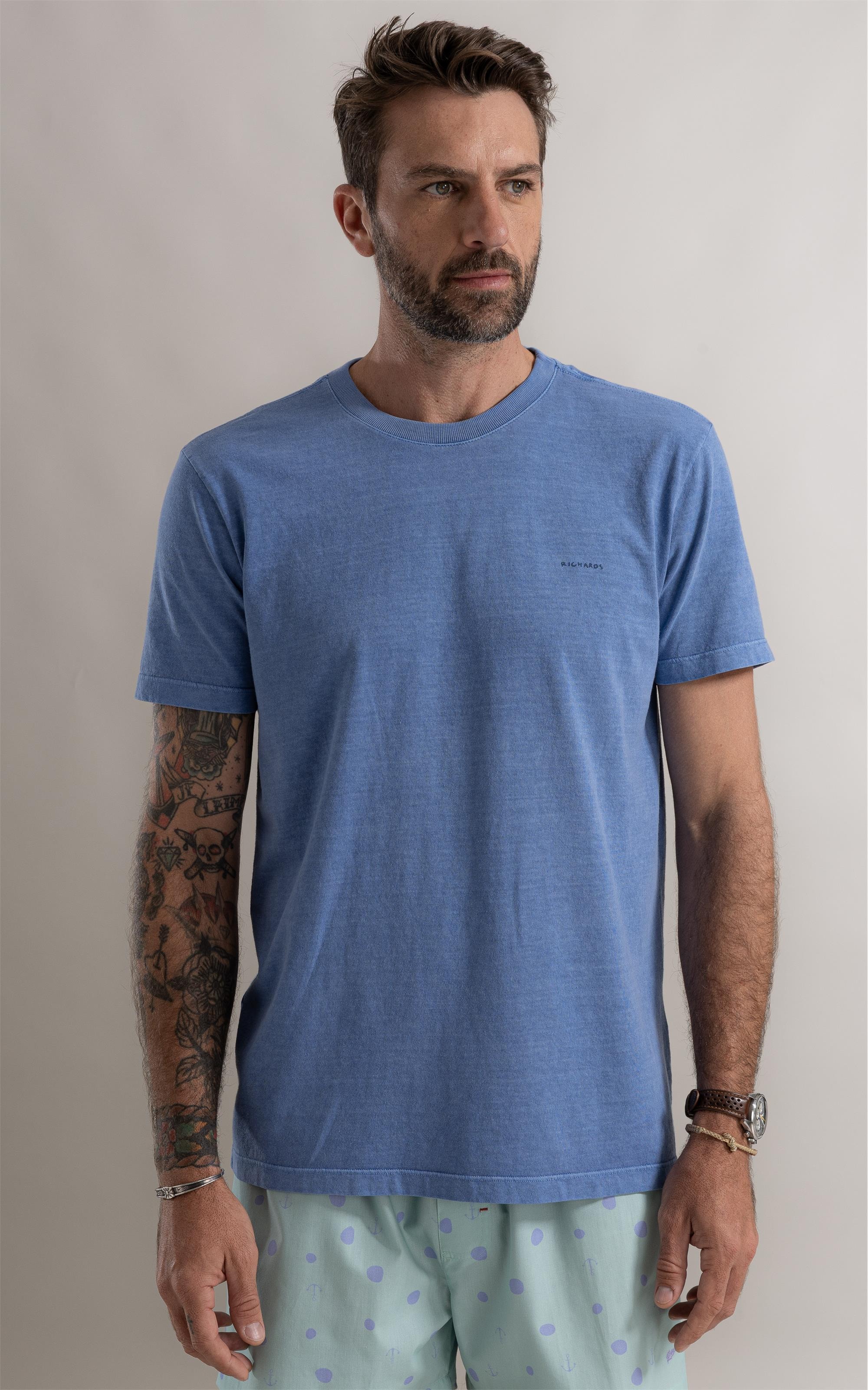 T-Shirt Washed Marine Crew Azul Chofer